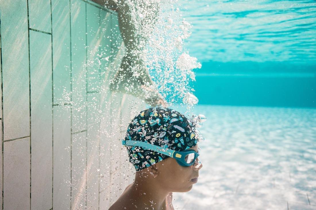 Kids Boys Swimming Goggles - Soft 100 - Size S - Clear Lenses, Blue, No Color, large image number 6