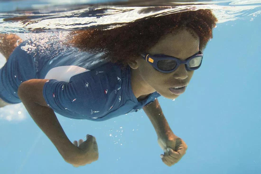 Swimming Goggles - Soft 100 - Size S Clear Lenses, Navy Blue, No Color, large image number 14