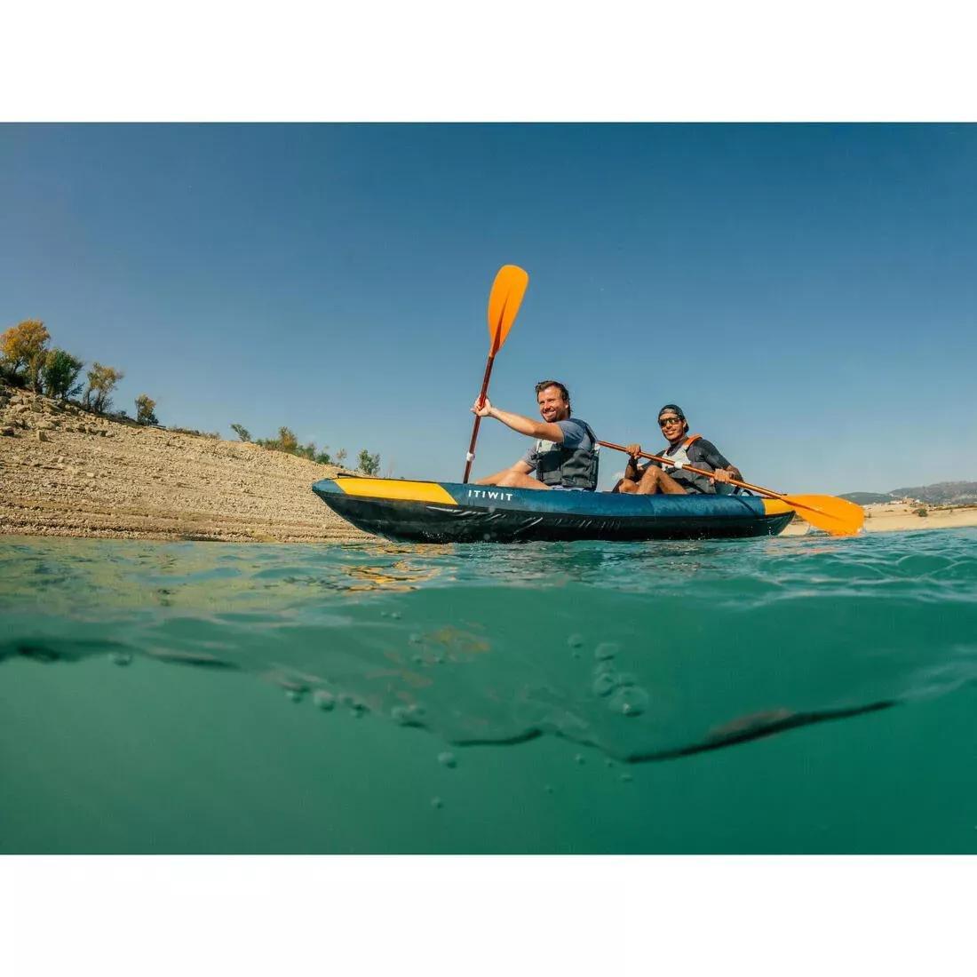 Inflatable 1-2-Person Touring Kayak, Blue, No Color, large image number 1