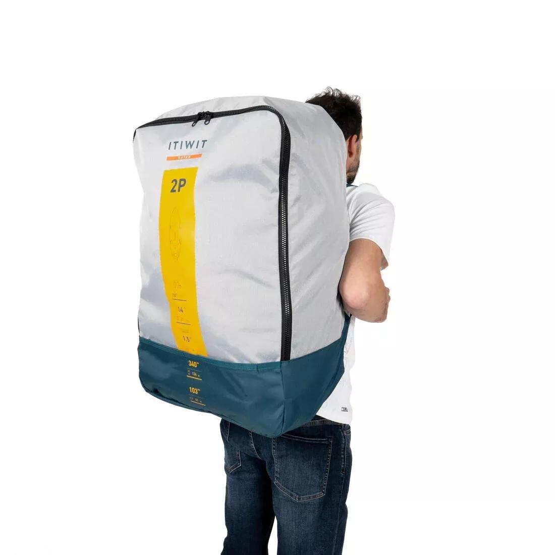 Inflatable 1-2-Person Touring Kayak, Blue, No Color, medium