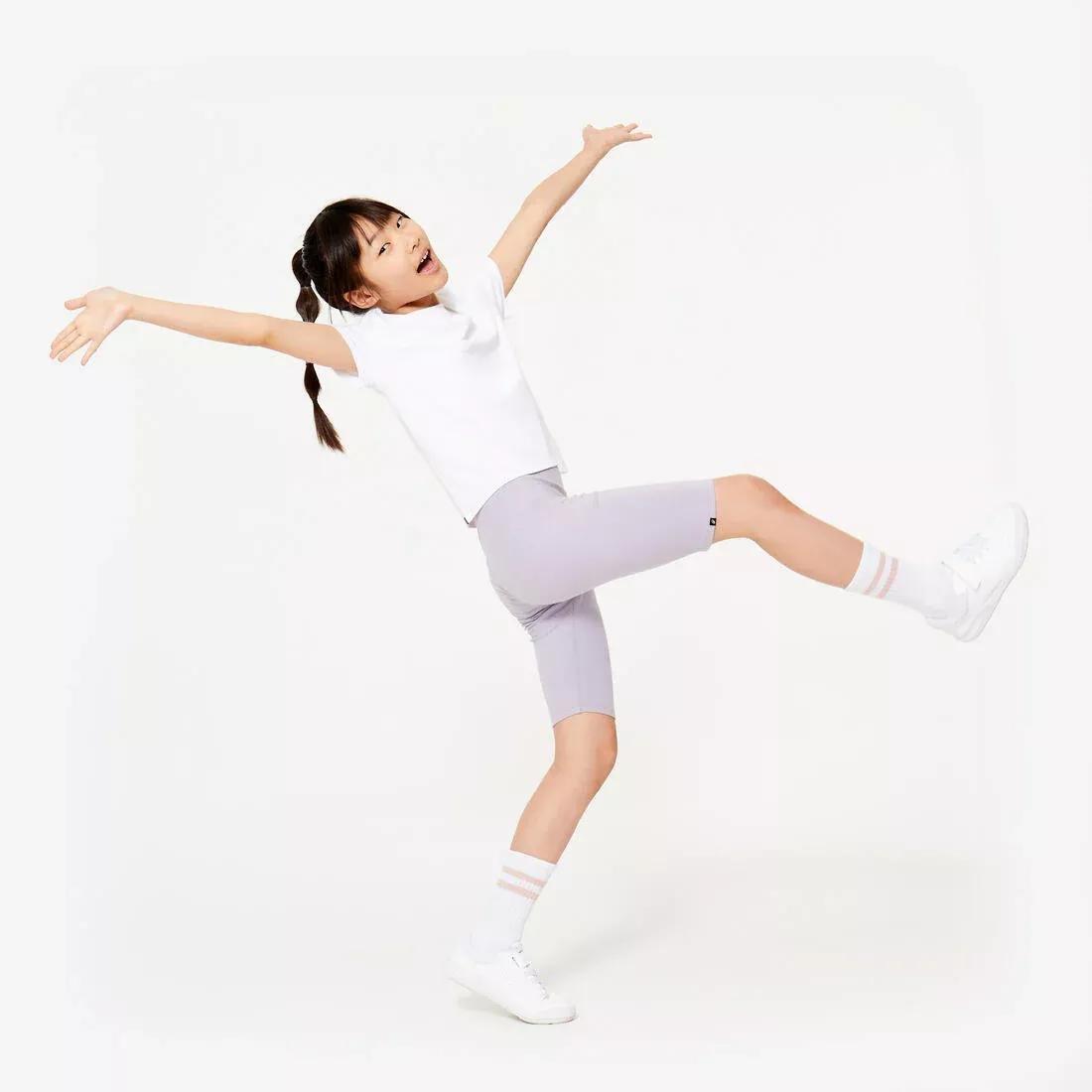 Kids Girls Cotton T-Shirt - 500, White, No Color, large image number 2