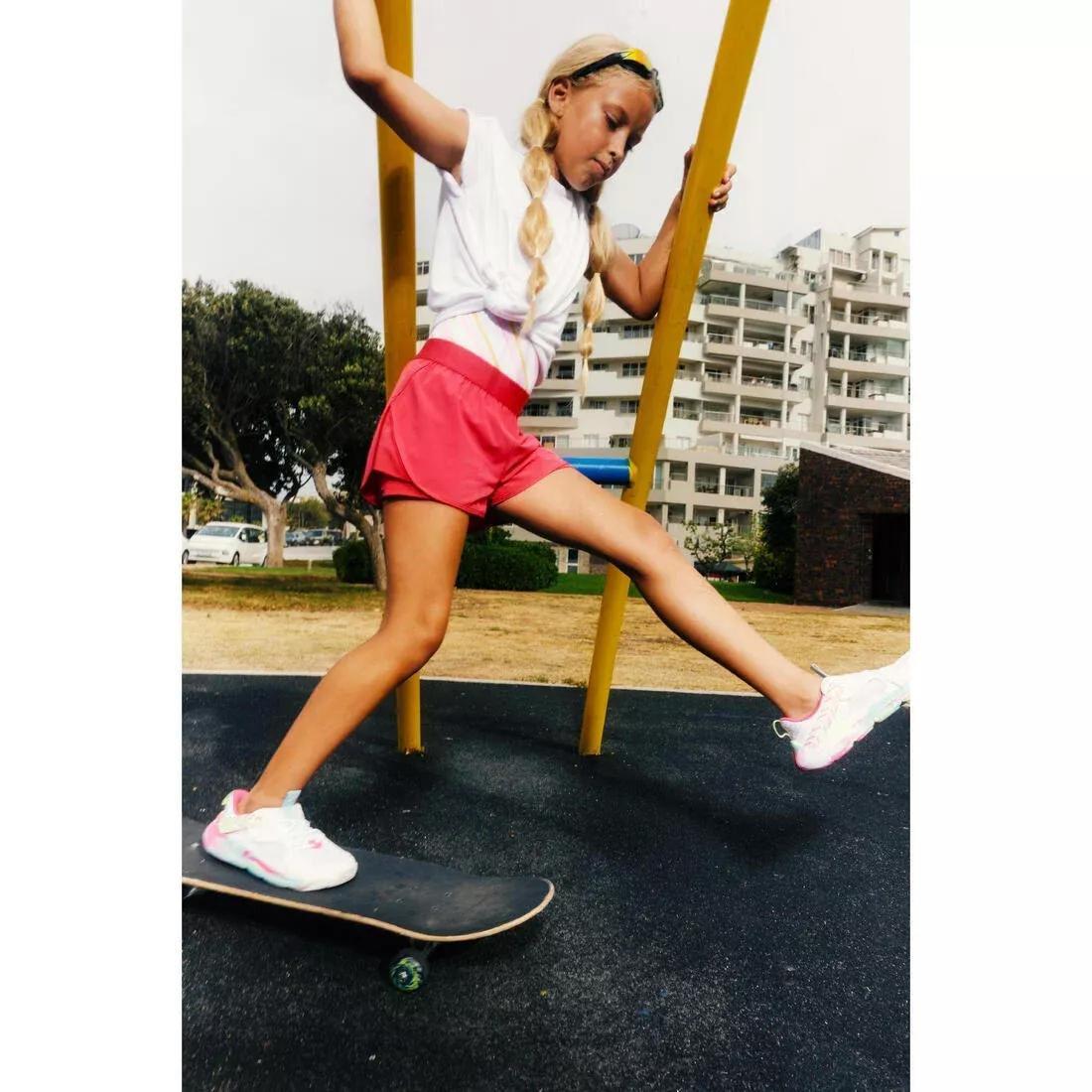 Kids Girls Cotton T-Shirt - 500, White, No Color, large image number 6