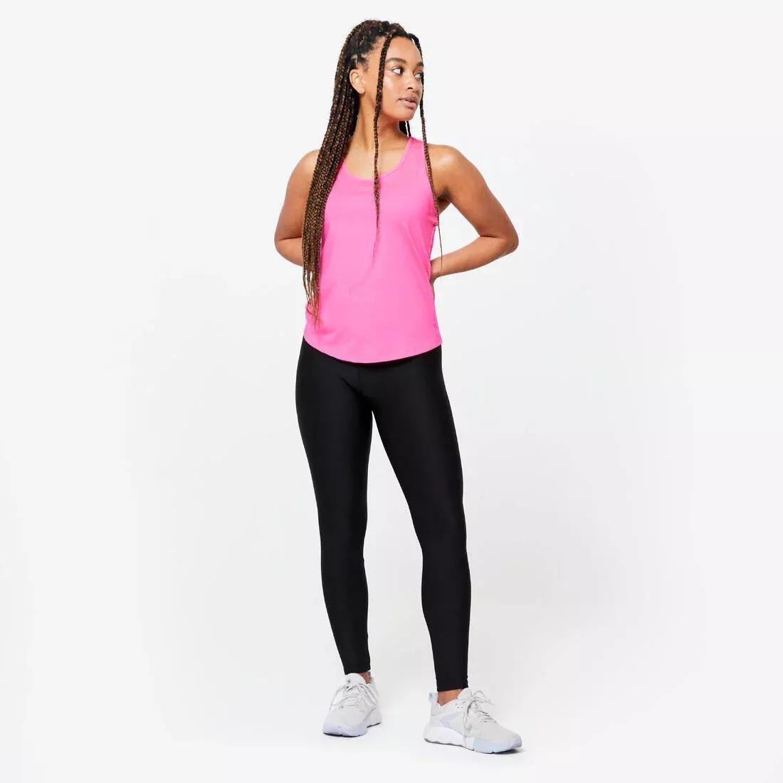 DOMYOS - Women Cardio Fitness Muscle Back Tank Top, Pink