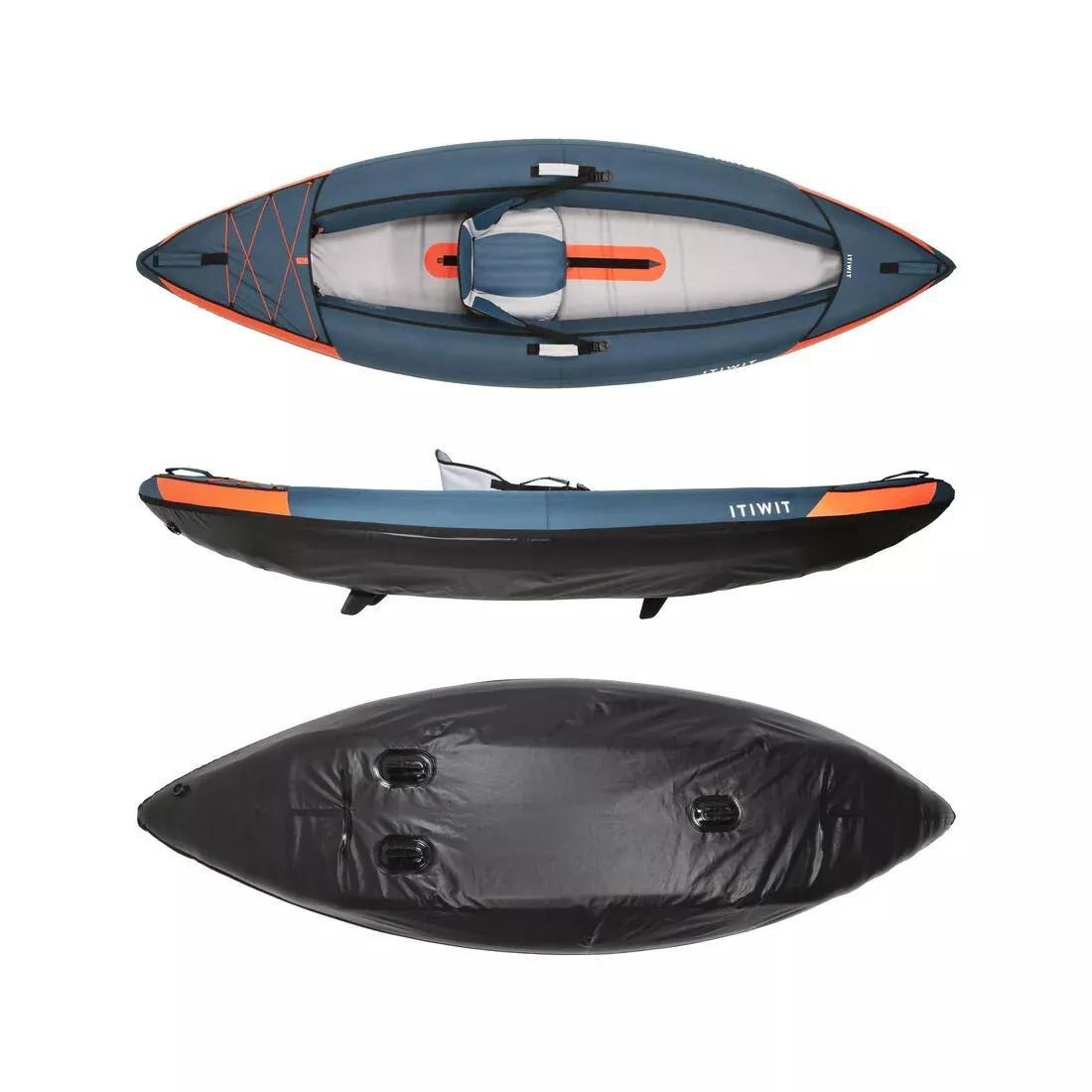 Inflatable 1 Person Kayak, Blue, No Color, large image number 2