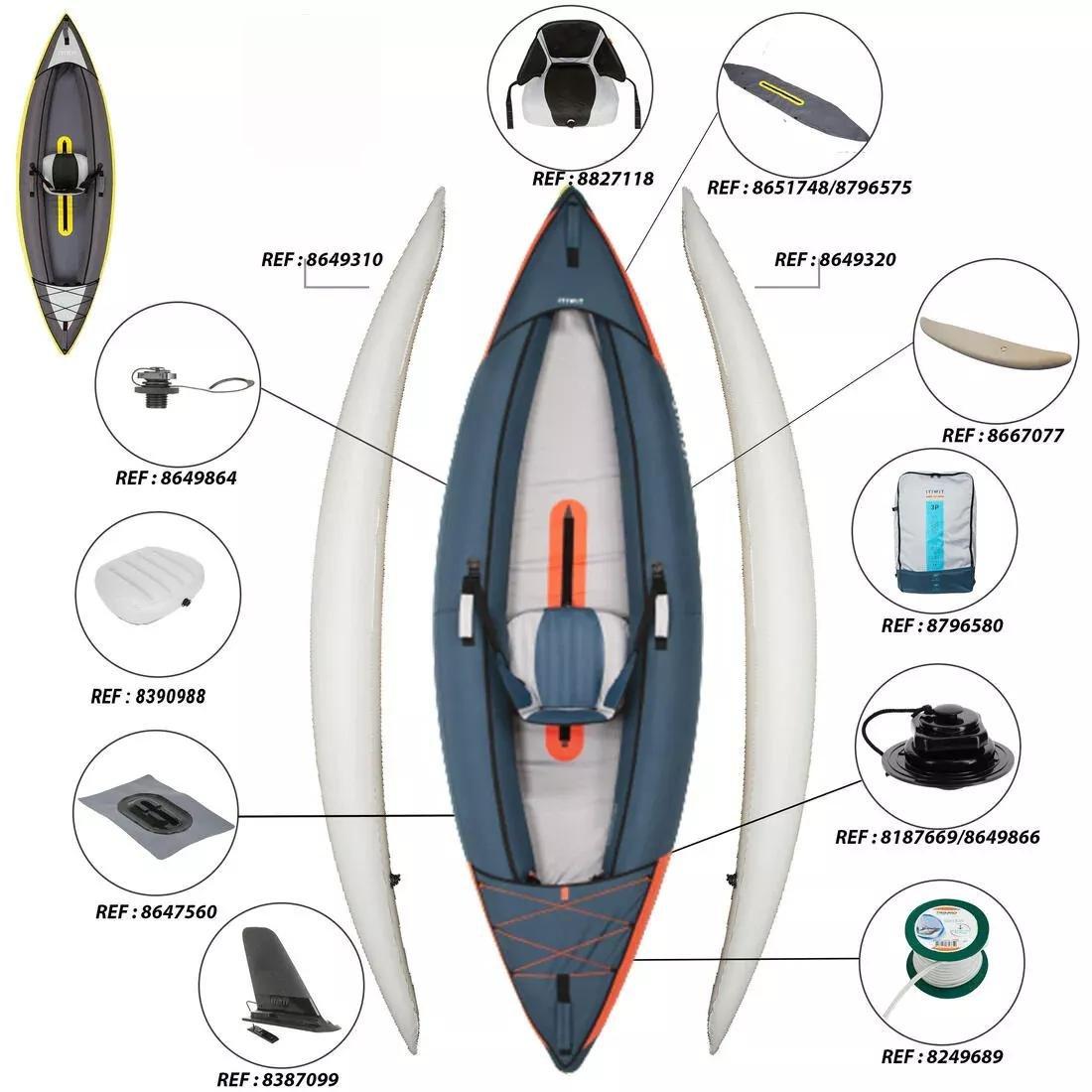 Inflatable 1 Person Kayak, Blue, No Color, large image number 3