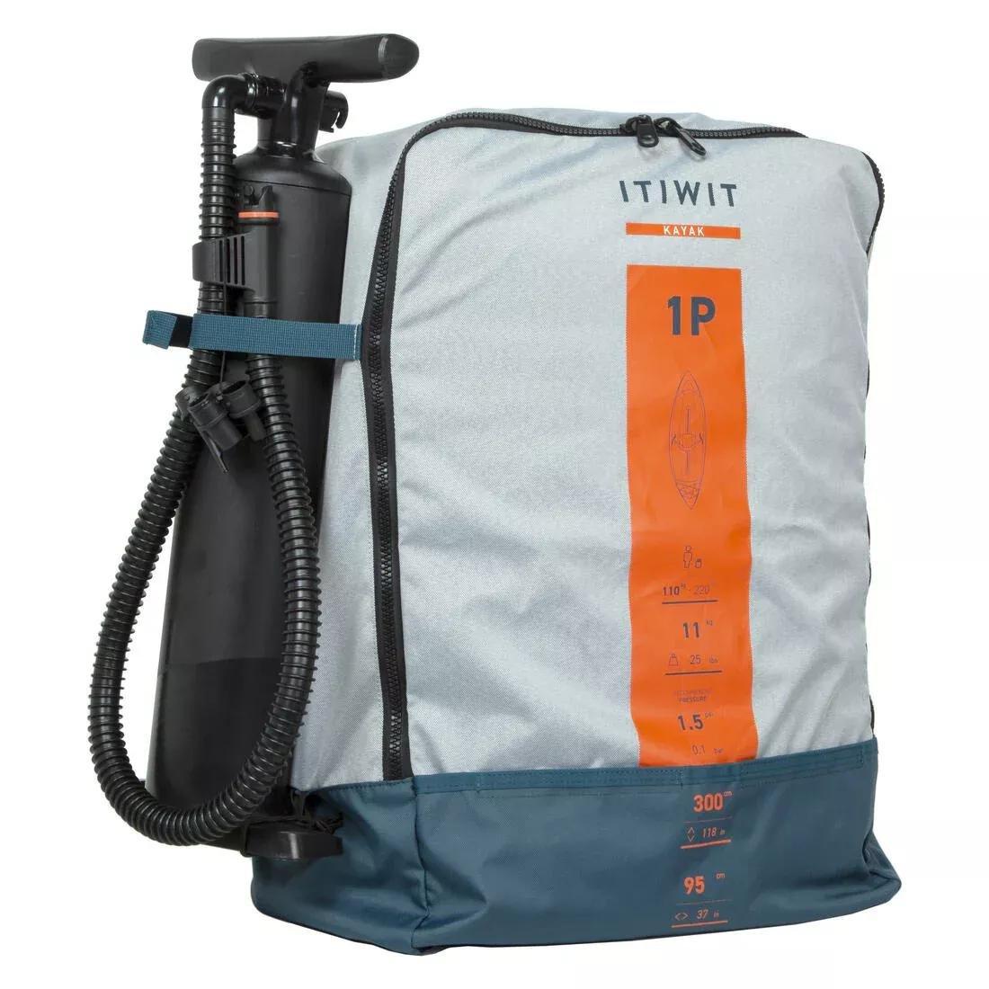 Inflatable 1 Person Kayak, Blue, No Color, medium