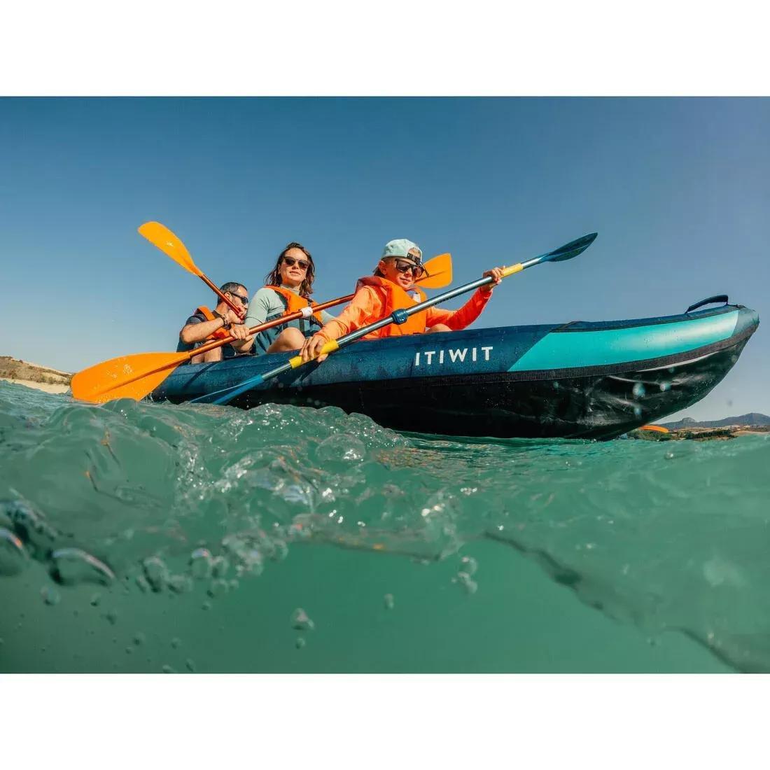 Inflatable Touring Kayak 2-3-Person, Blue, No Color, large image number 1