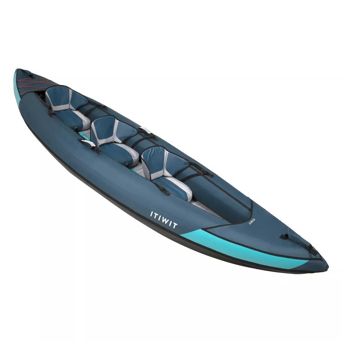 Inflatable Touring Kayak 2-3-Person, Blue, No Color, large image number 7