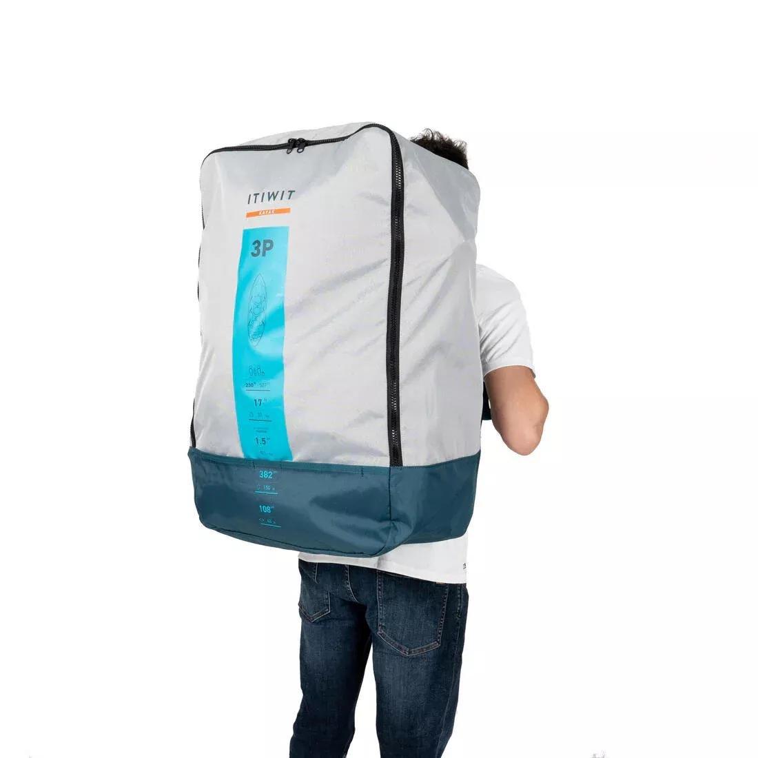 Inflatable Touring Kayak 2-3-Person, Blue, No Color, large image number 9