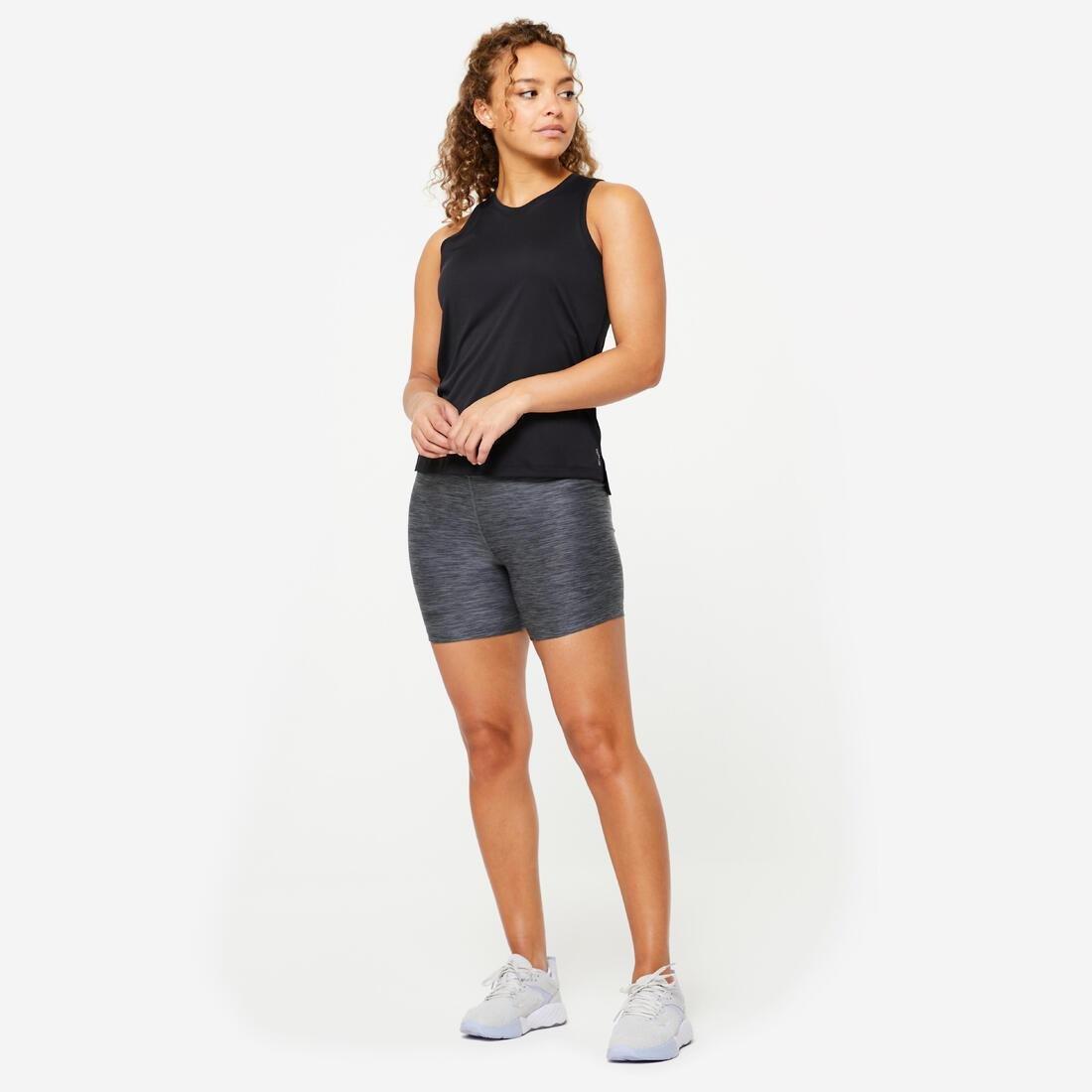 Women Straight Cut Cardio Fitness Tank Top, Black, , large image number 5