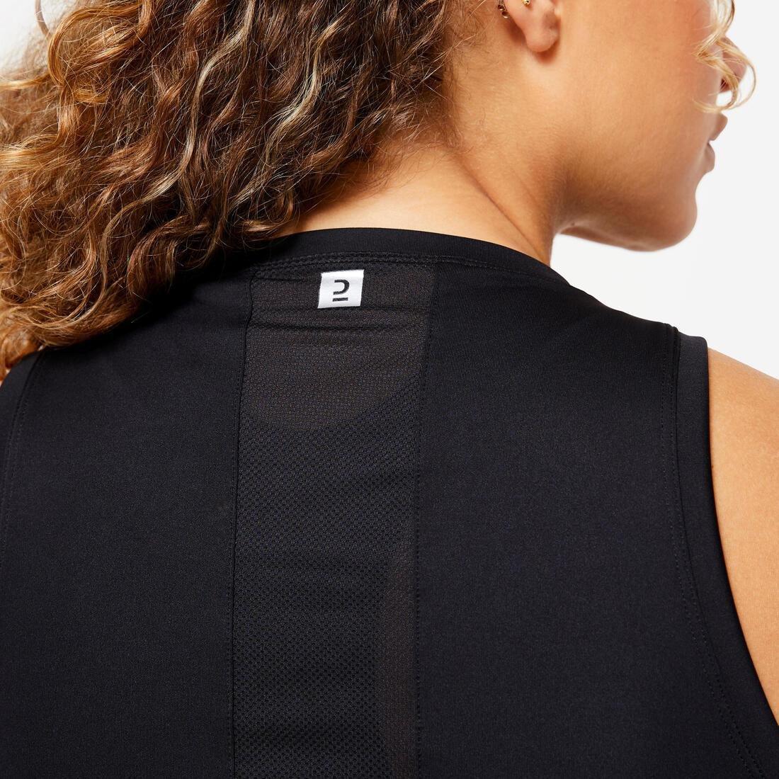 Women Straight Cut Cardio Fitness Tank Top, Black, No Color, large image number 6