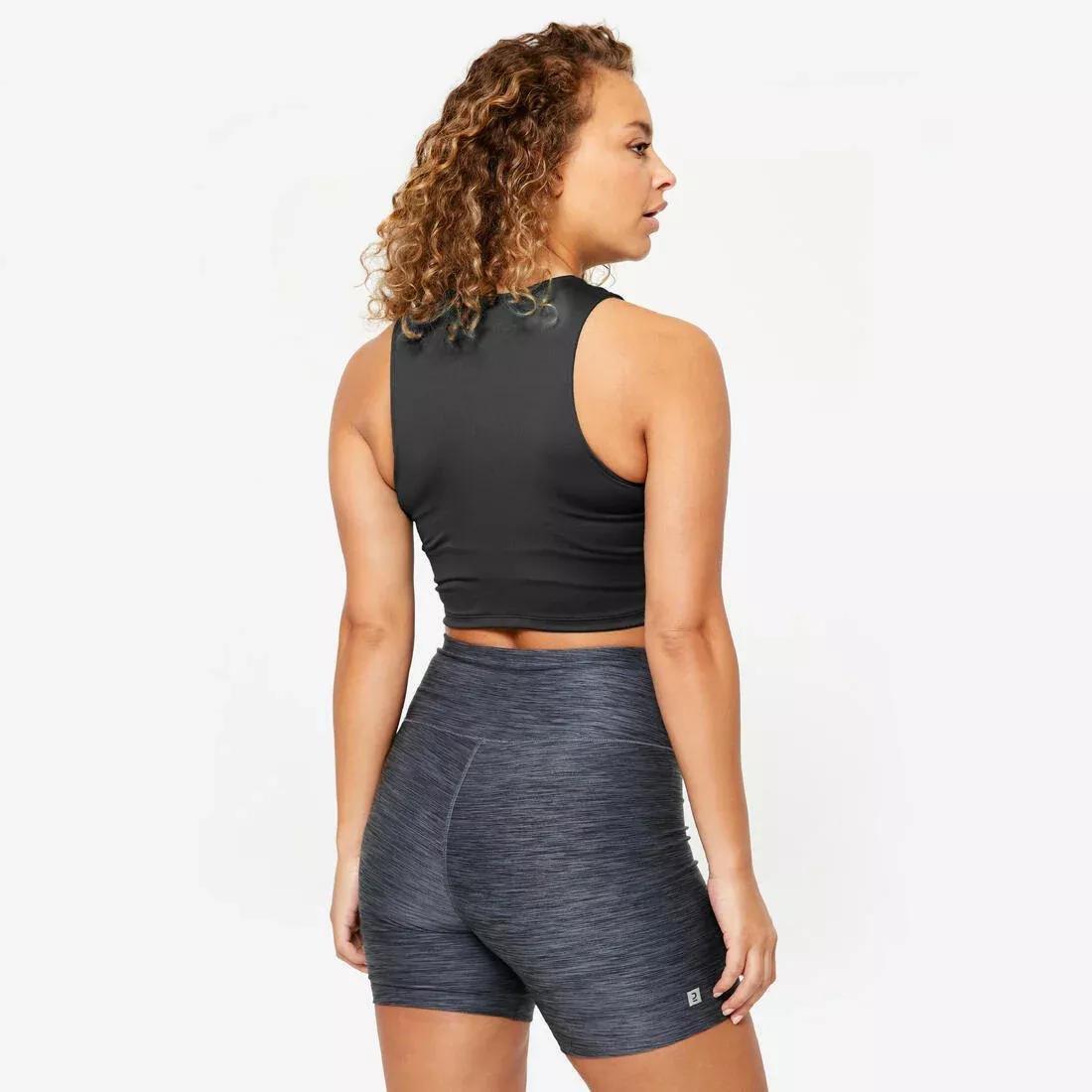 Women Cardio Fitness Cropped Tank Top, Black, No Color, large image number 11