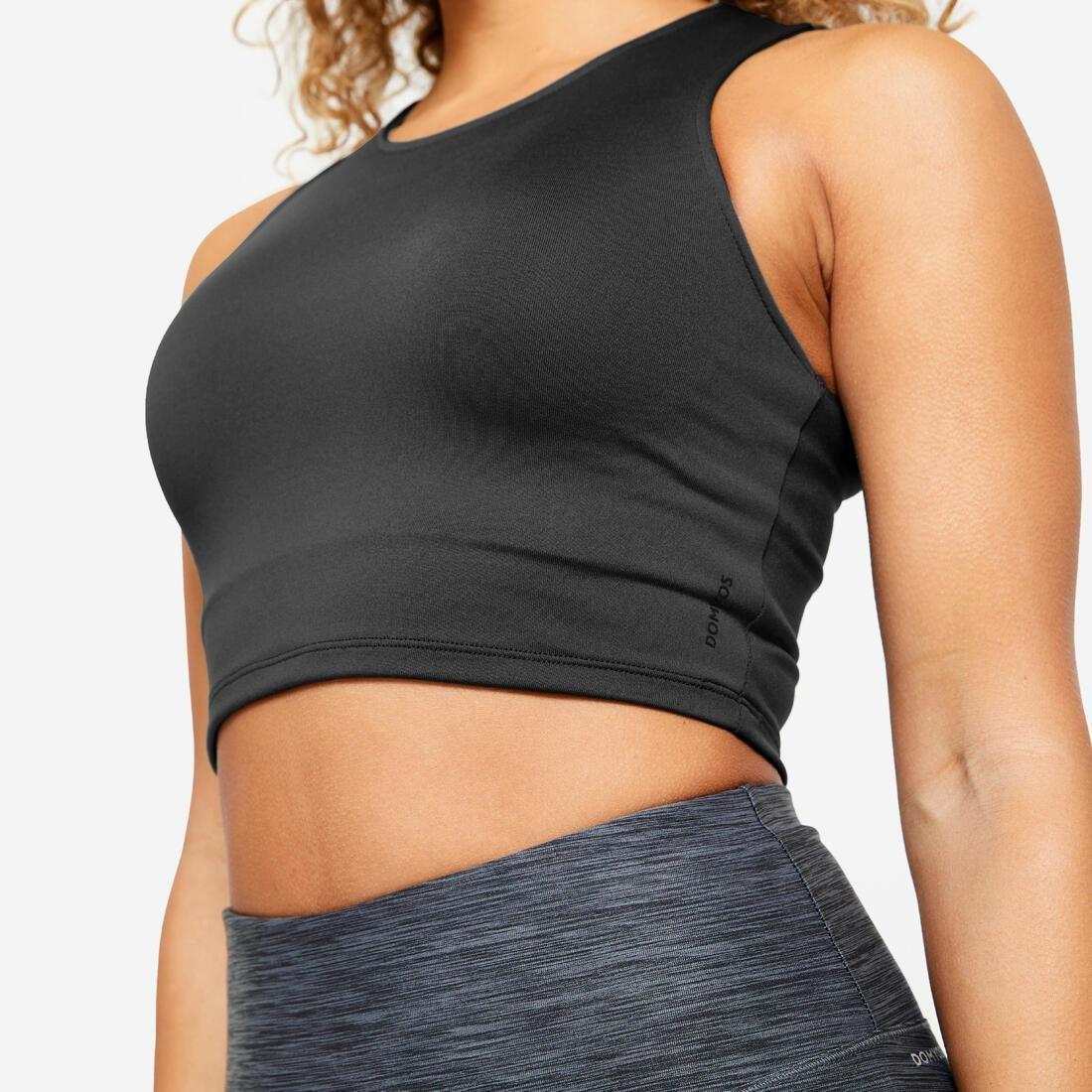 Women Cardio Fitness Cropped Tank Top, Black, No Color, large image number 12