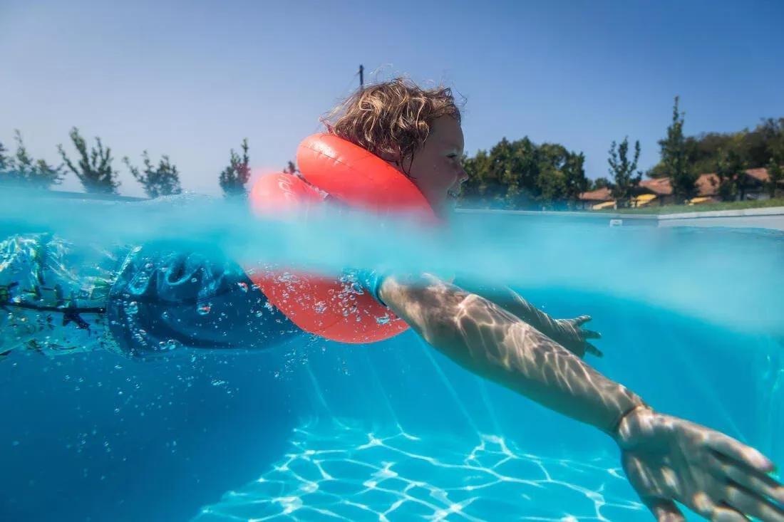 FLUO FLAME ORANGE Inflatable swimming vest for 19-30 kg - orange, No Color, large image number 6