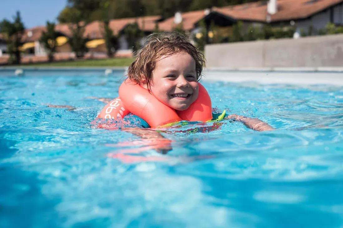 FLUO FLAME ORANGE Inflatable swimming vest for 19-30 kg - orange, No Color, large image number 8