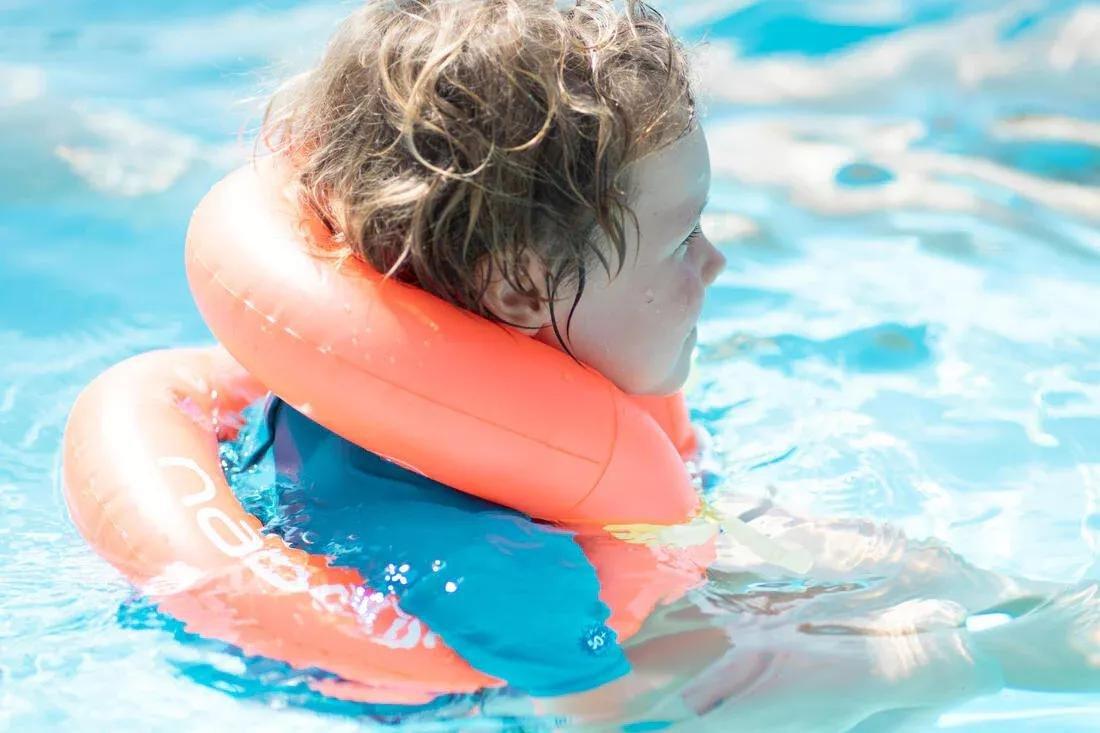 FLUO FLAME ORANGE Inflatable swimming vest for 19-30 kg - orange, No Color, large image number 13