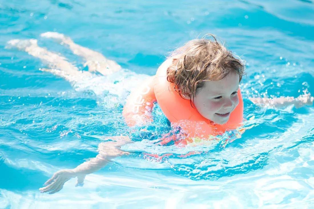 FLUO FLAME ORANGE Inflatable swimming vest for 19-30 kg - orange, No Color, large image number 14