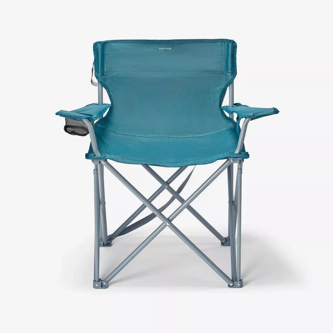 Extra-Wide, Comfortable Folding Camping Chair - With Armrests, Blue, No Color, large image number 1