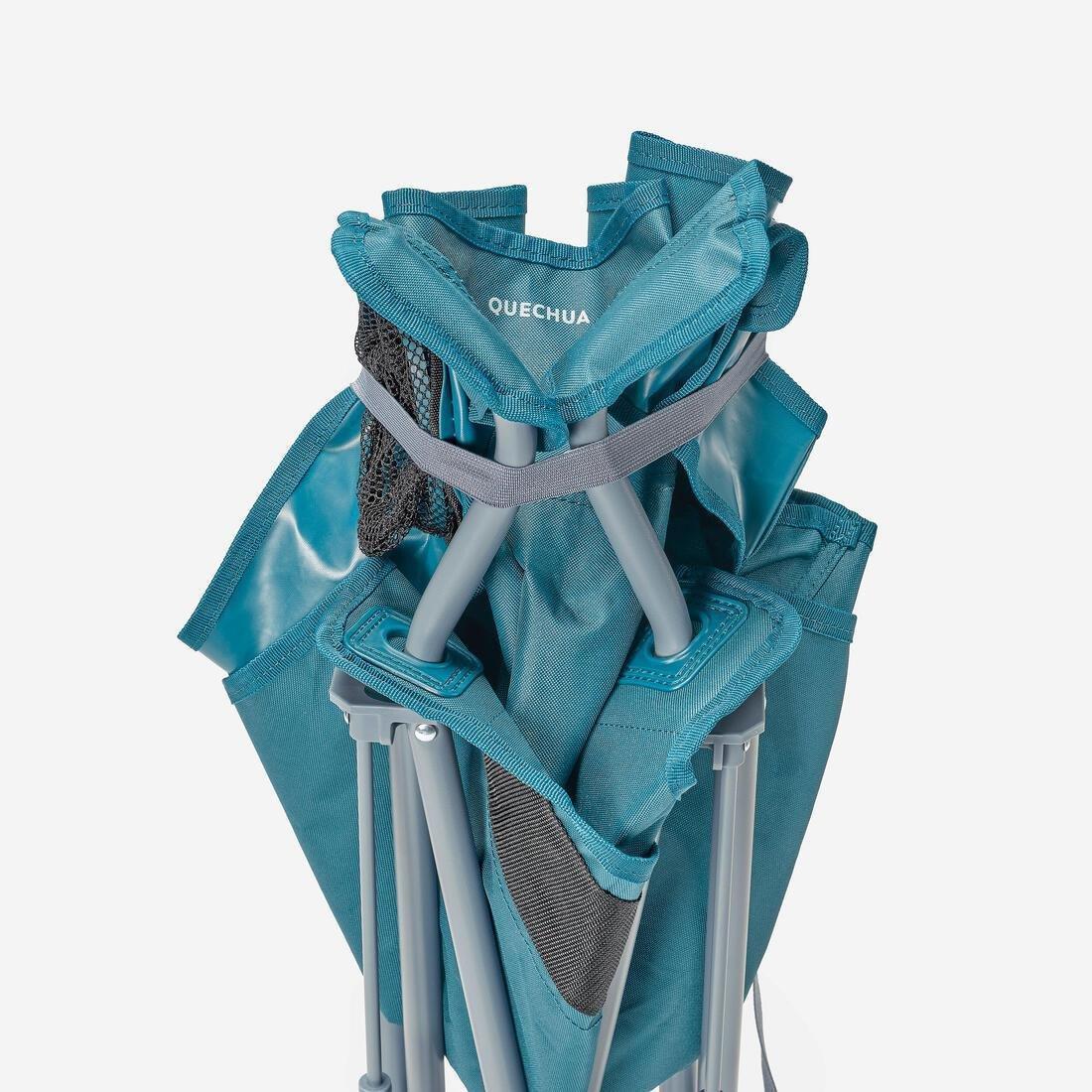 Extra-Wide, Comfortable Folding Camping Chair - With Armrests, Blue, No Color, large image number 4