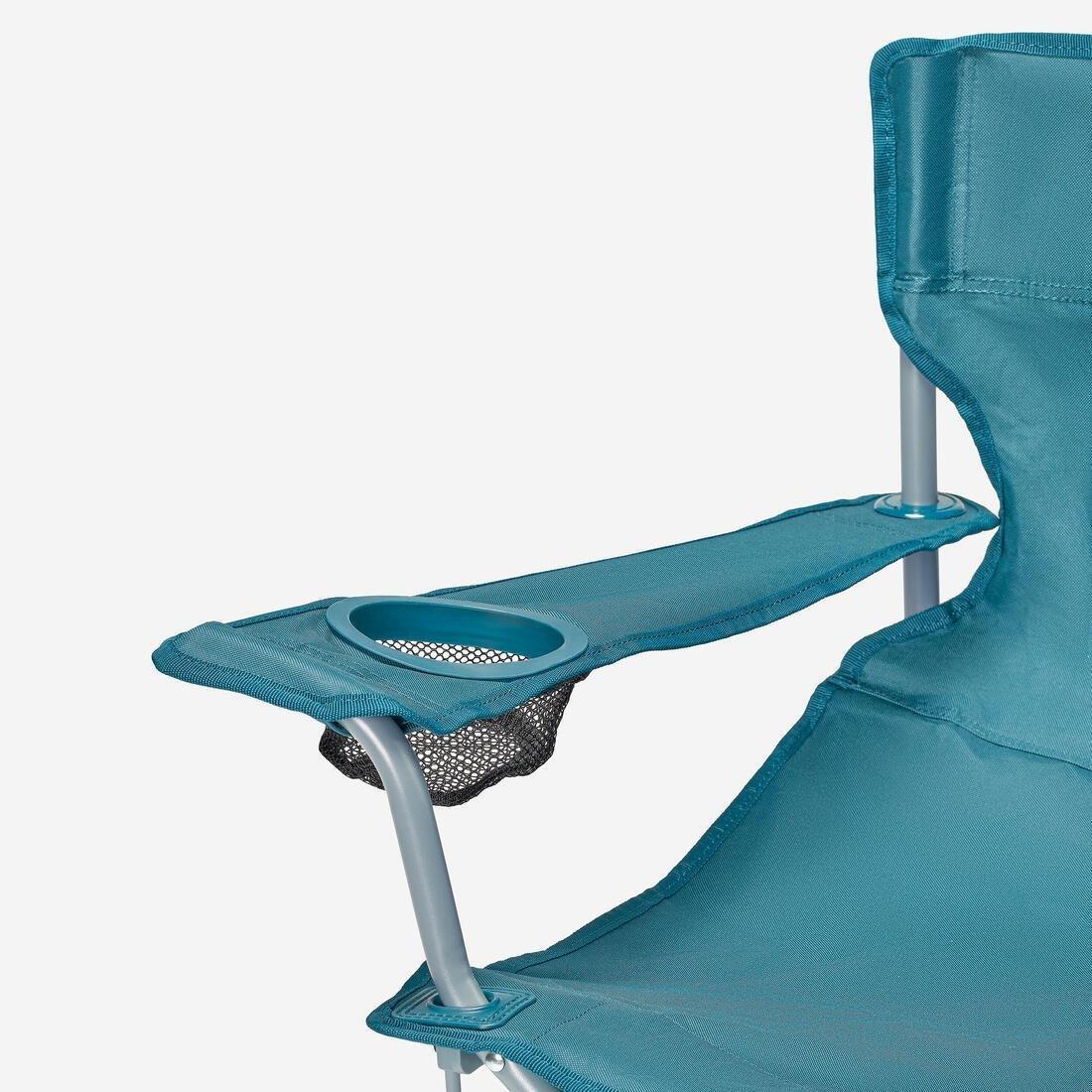 Extra-Wide, Comfortable Folding Camping Chair - With Armrests, Blue, No Color, large image number 7