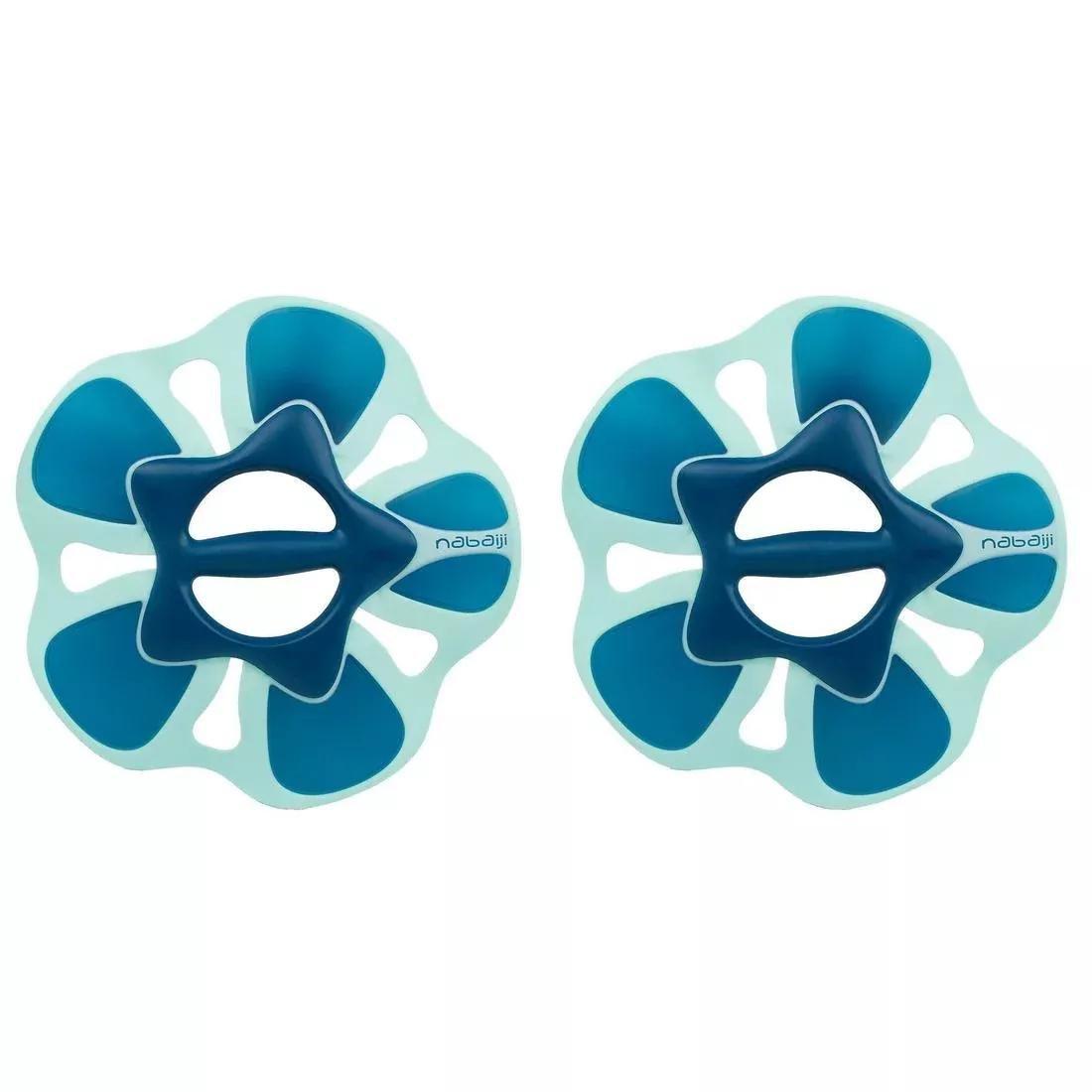 Pair Of Aquafit Pullpush Dumbbells Flower L, Blue, No Color, large image number 6