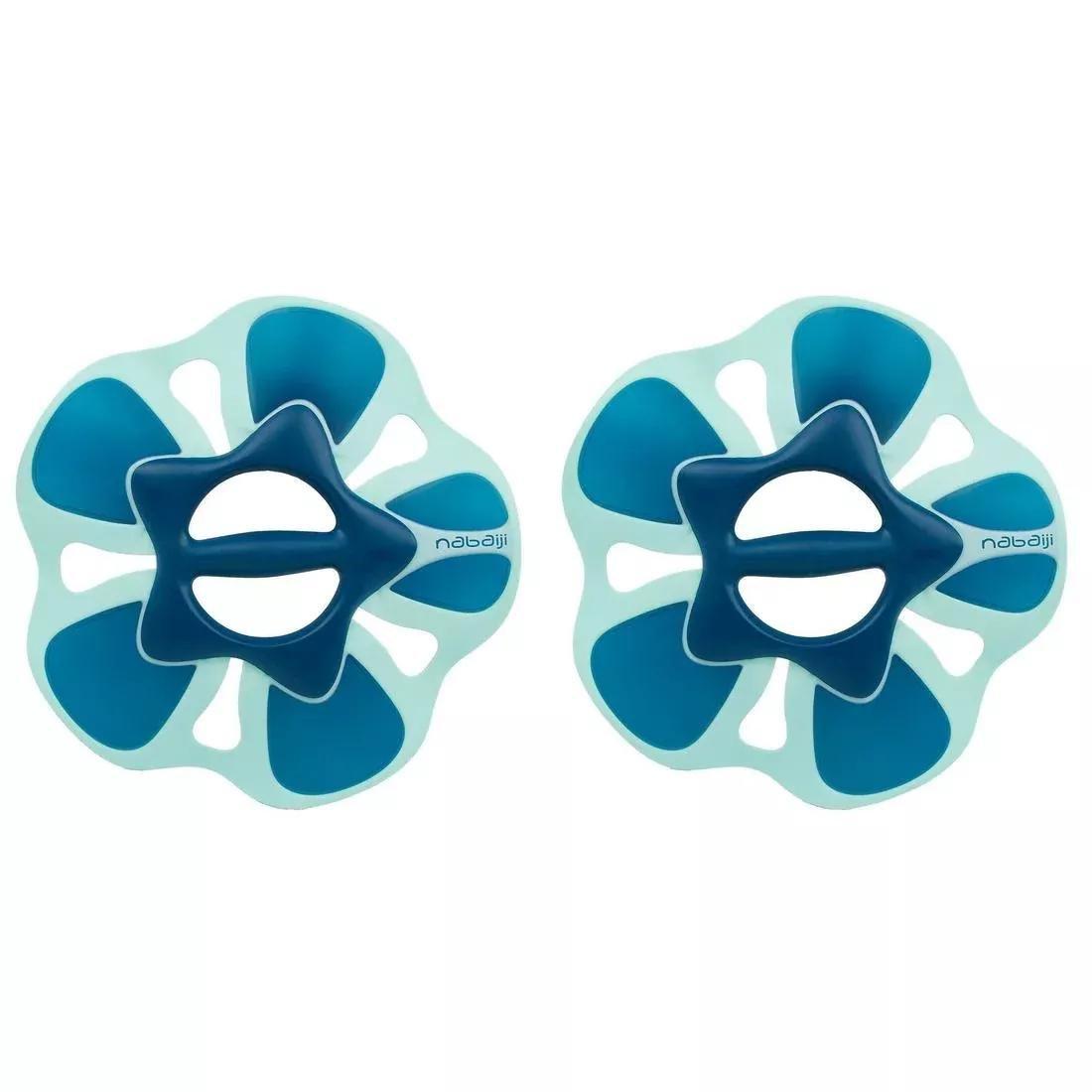 NABAIJI - Pair Of Aquafit Pullpush Dumbbells Flower L, Blue