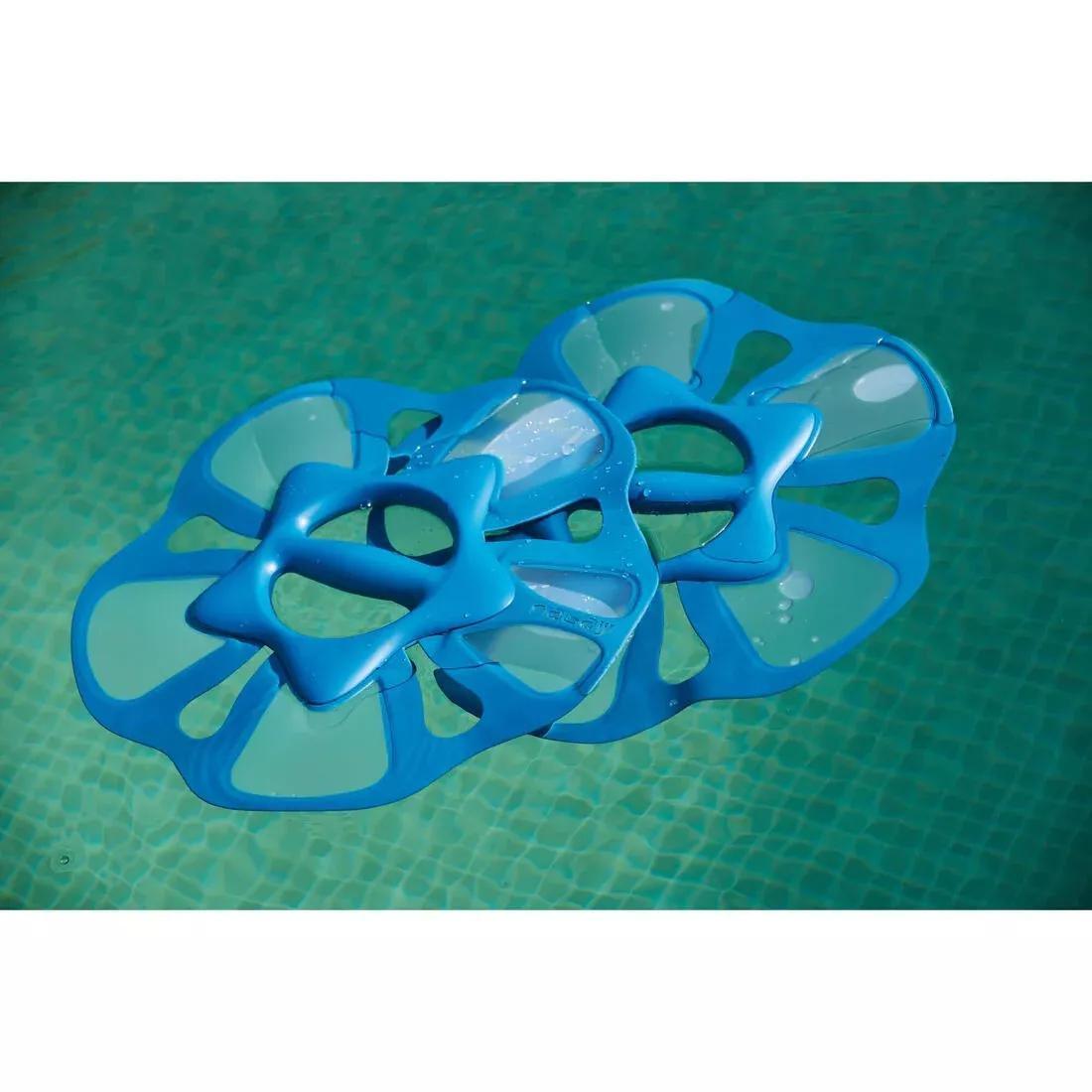 Pair Of Aquafit Pullpush Dumbbells Flower L, Blue, No Color, large image number 8