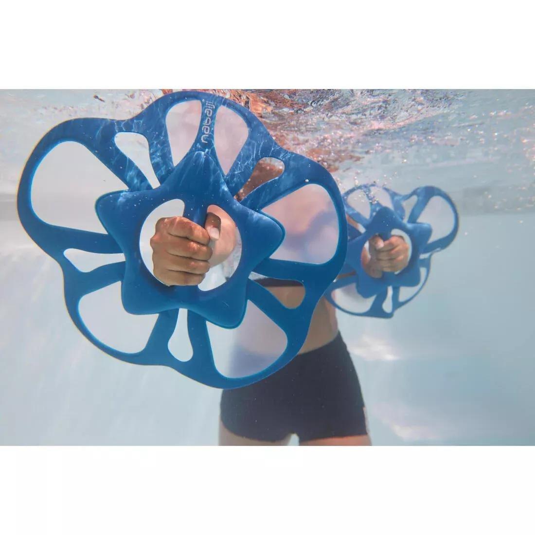 Pair Of Aquafit Pullpush Dumbbells Flower L, Blue, No Color, large image number 9
