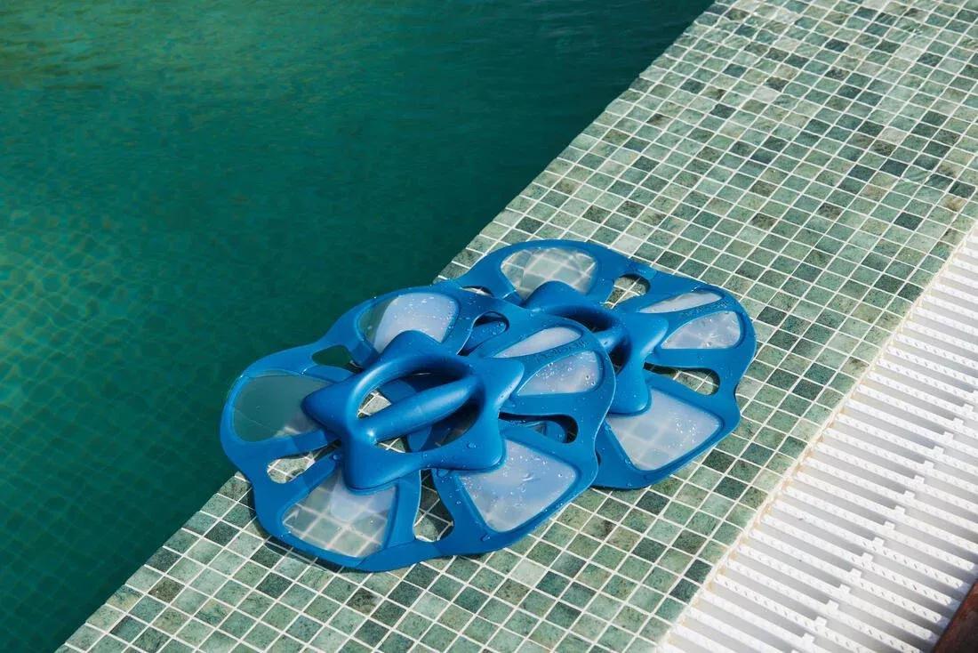 Pair Of Aquafit Pullpush Dumbbells Flower L, Blue, No Color, large image number 14