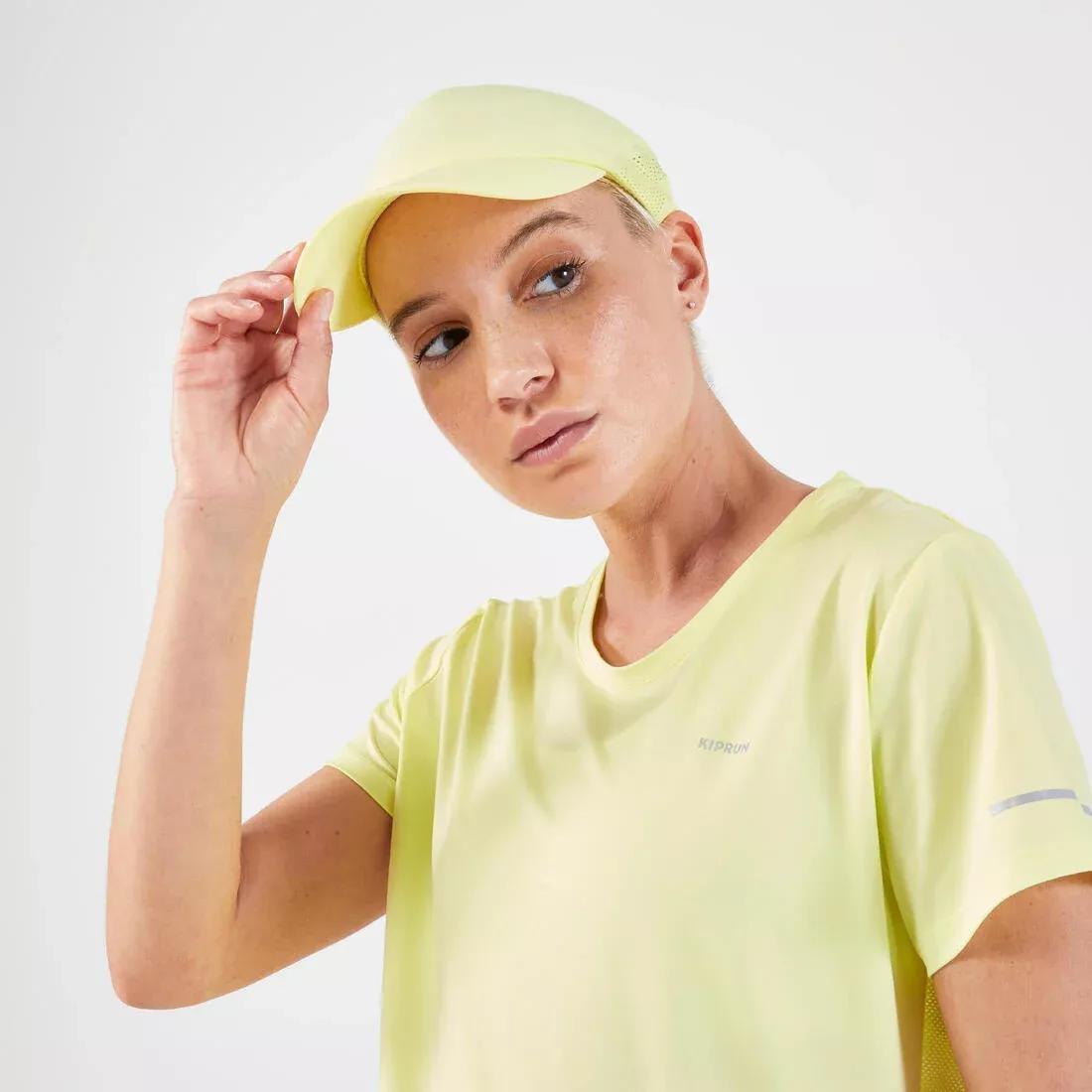 PALE YELLOW Men's Women's KIPRUN Adjustable Running Cap, No Color, large image number 3