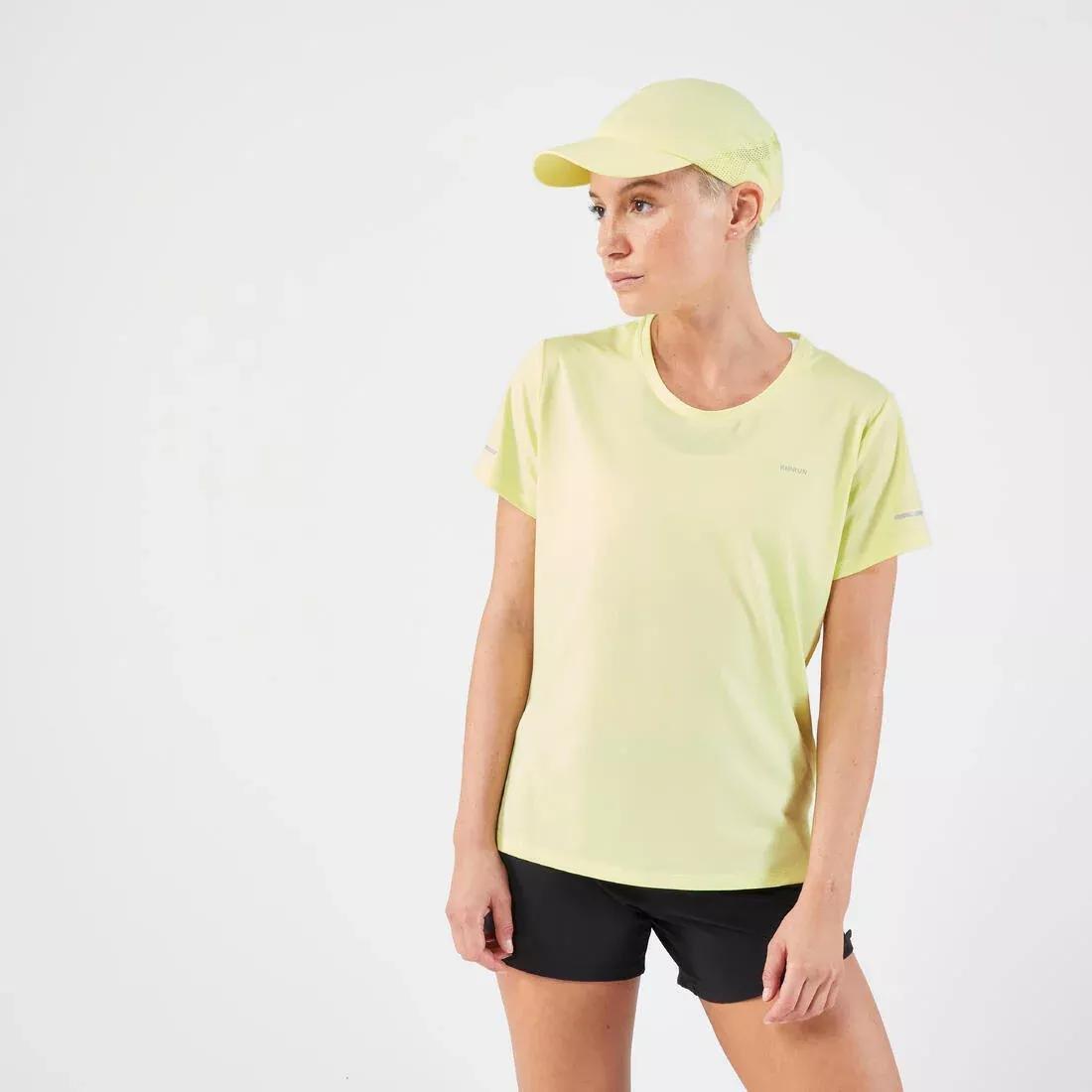 PALE YELLOW Men's Women's KIPRUN Adjustable Running Cap, No Color, large image number 5