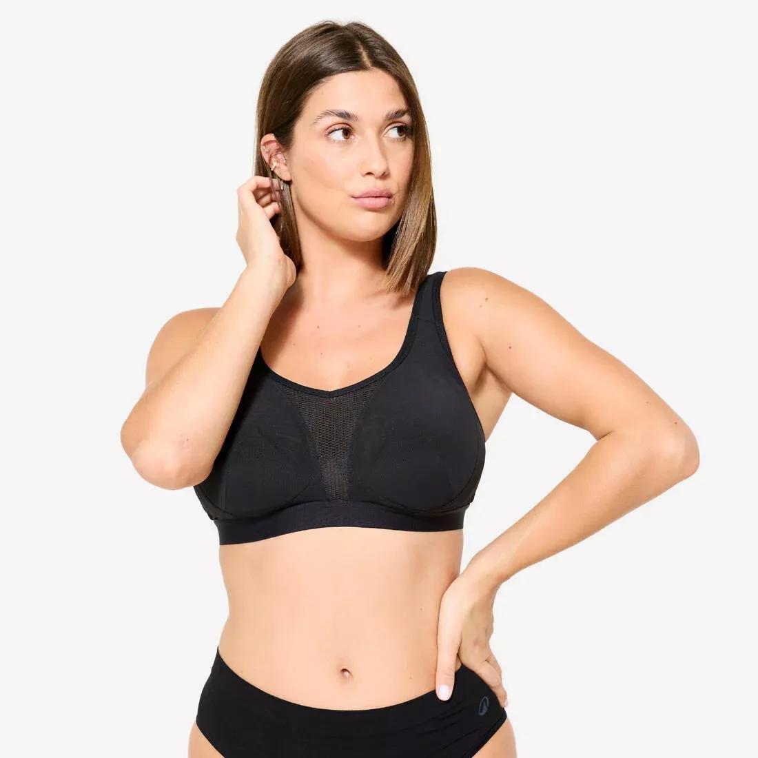 Women High Support Convertible Strap Sports Bra, Black, No Color, large image number 0