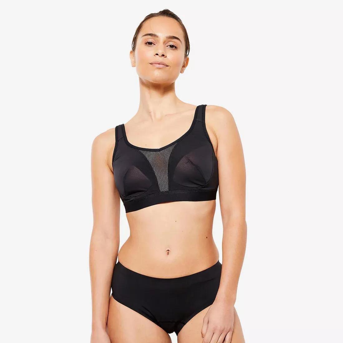Women High Support Convertible Strap Sports Bra, Black, No Color, large image number 1