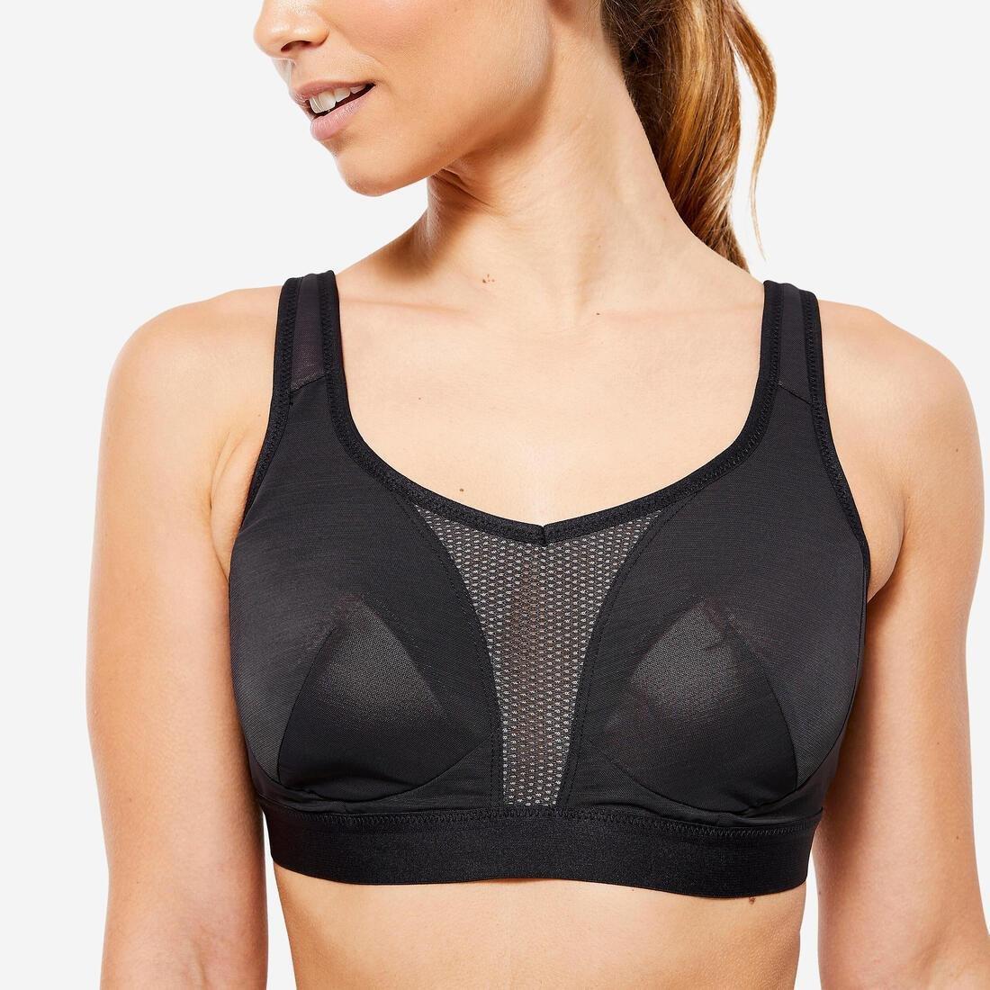 Women High Support Convertible Strap Sports Bra, Black, No Color, large image number 7