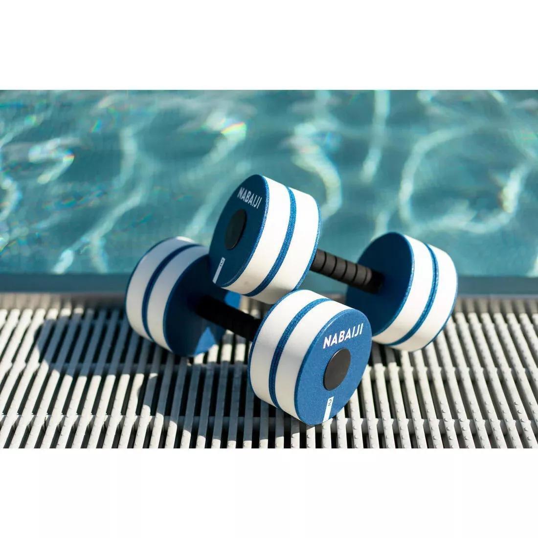 Pair Of Foam Aquafit Dumbbells Aquagym, Blue, No Color, large image number 2