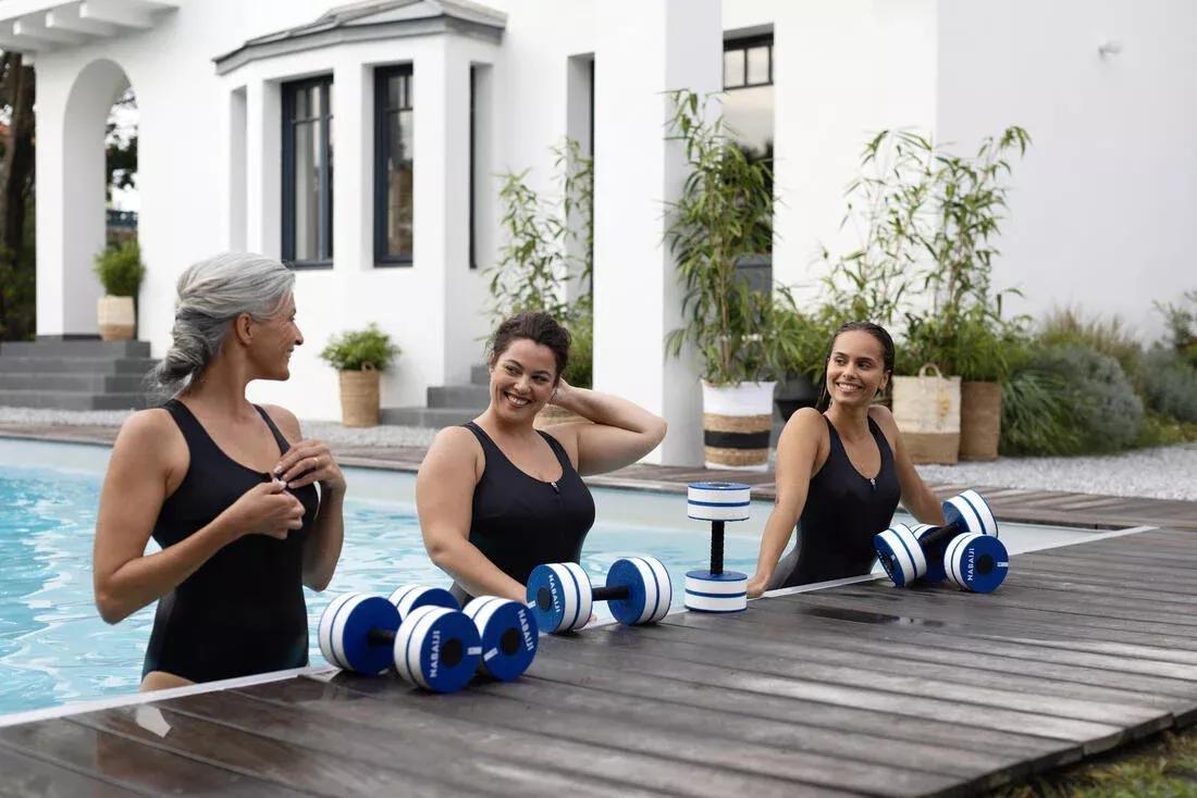 Pair Of Foam Aquafit Dumbbells Aquagym, Blue, No Color, large image number 7