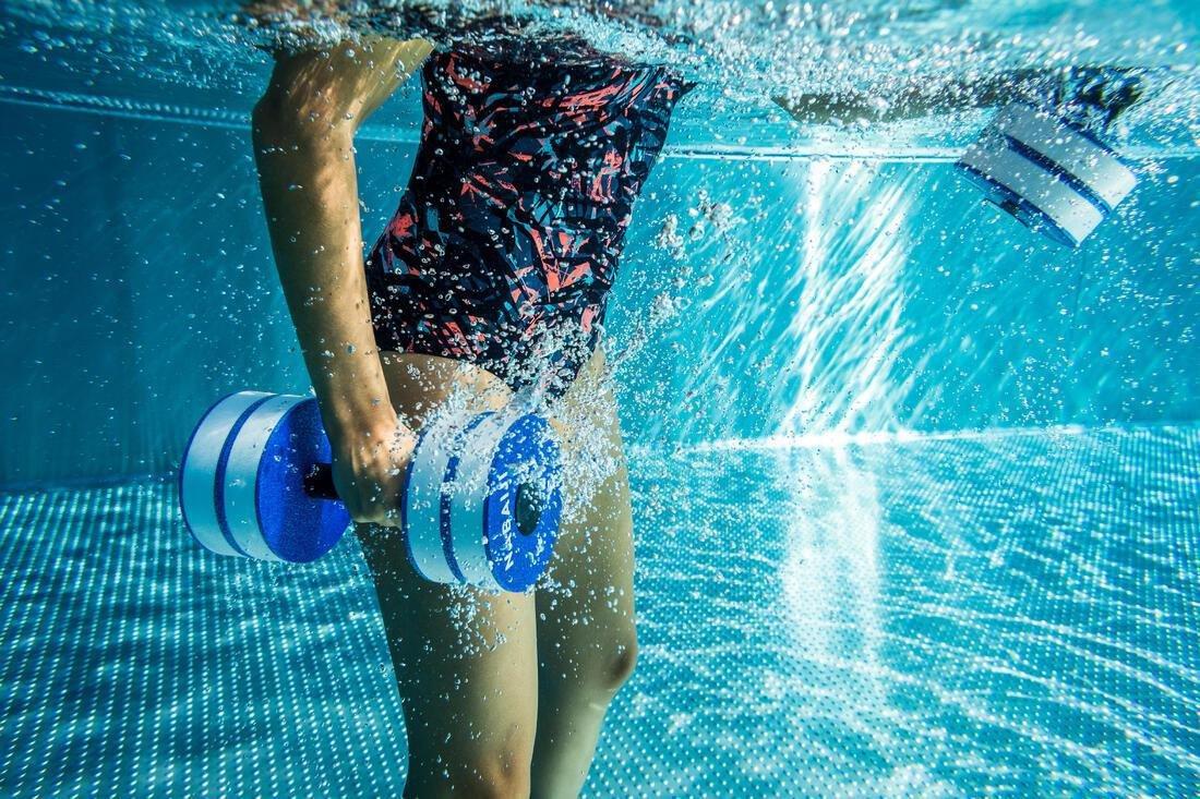 Pair Of Foam Aquafit Dumbbells Aquagym, Blue, No Color, large image number 13