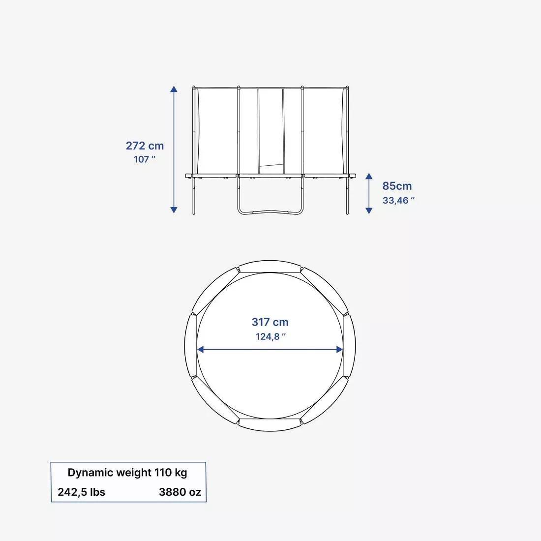 Trampoline 360 with Netting - Tool-Free Design, No Color, large image number 4