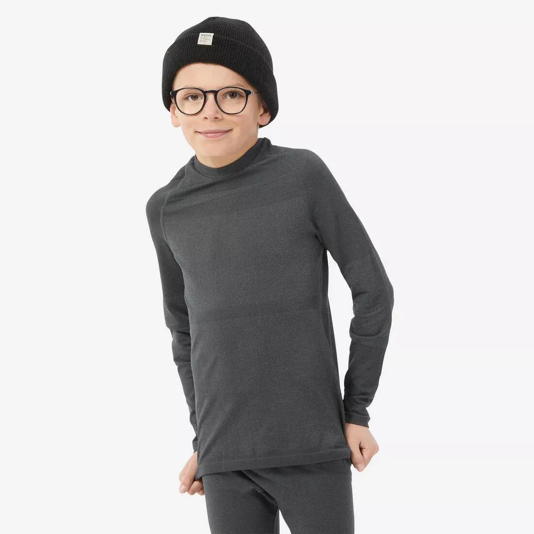 Kids Seamless Base Layer, Carbon Grey, , medium