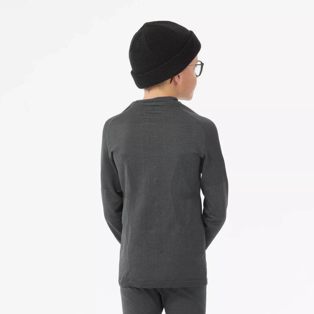 Kids Seamless Base Layer, Carbon Grey, 5401_000, large image number 2