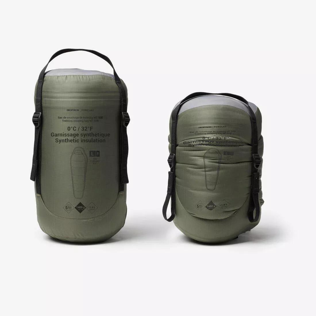 Trekking Sleeping Bag - Mt500 0C Synthetic, Green, , large image number 2