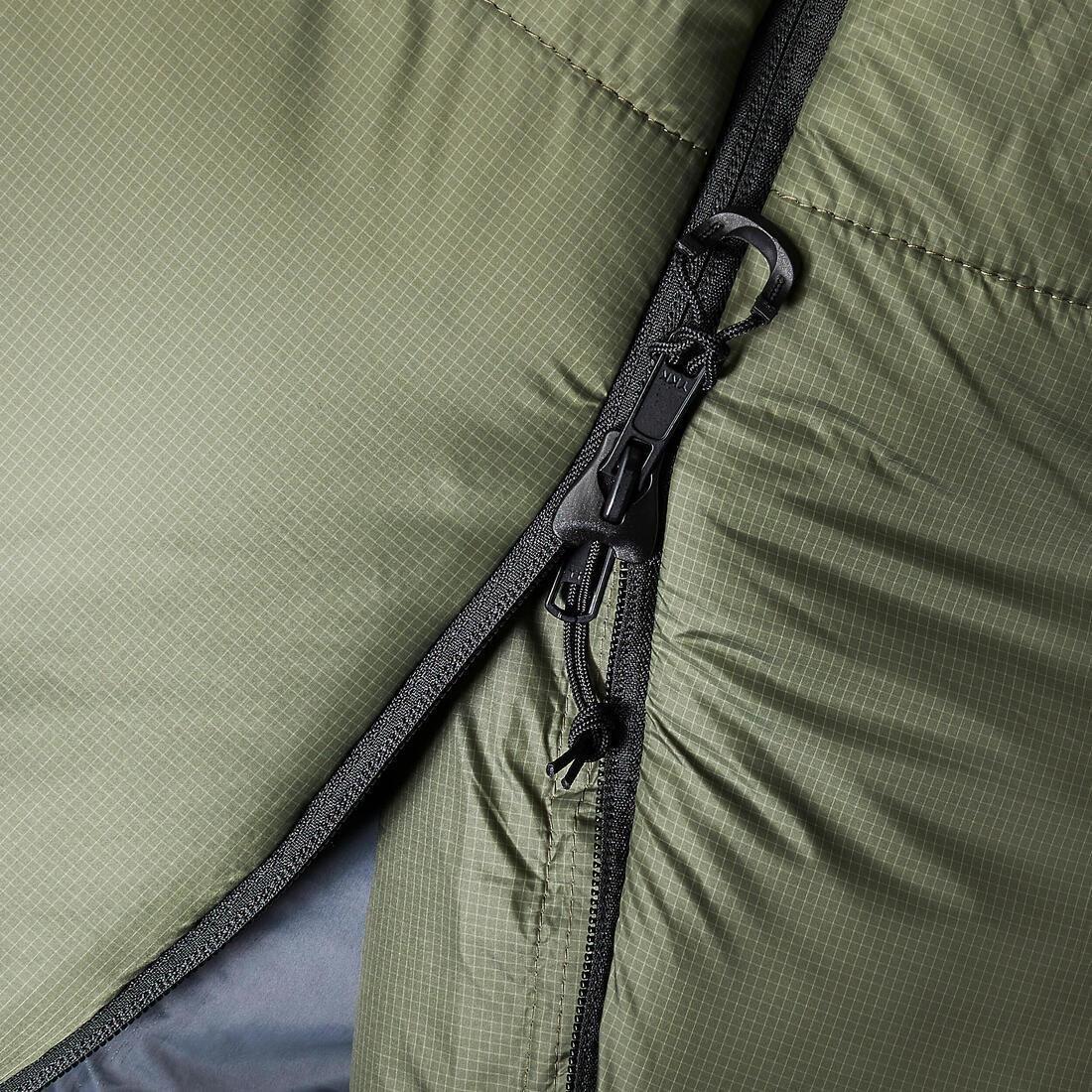 Trekking Sleeping Bag - Mt500 0C Synthetic, Green, No Color, large image number 5