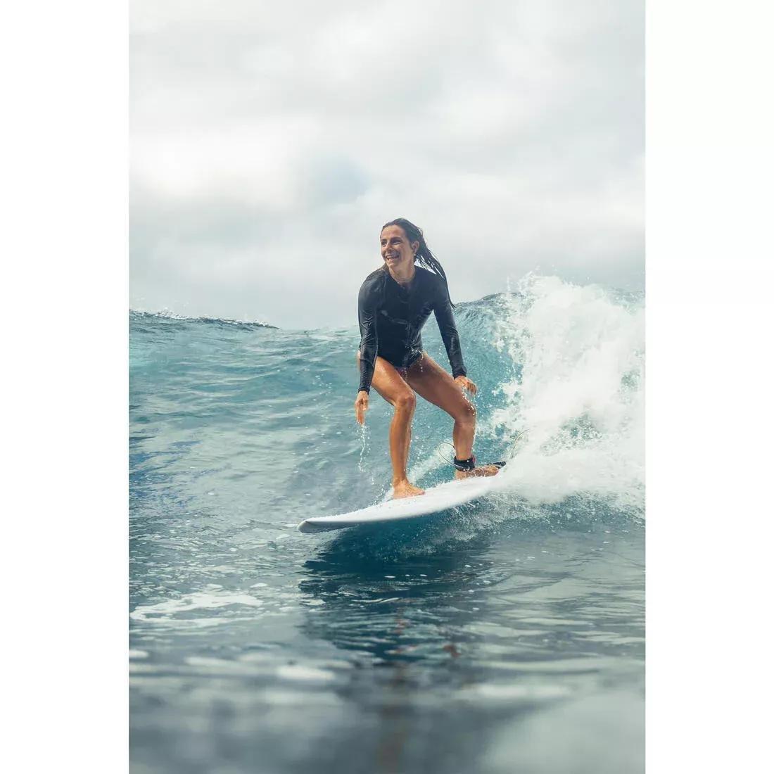 Women Long-Sleeved Full Zip Anti-UV Top - 500, Beige, No Color, large image number 6