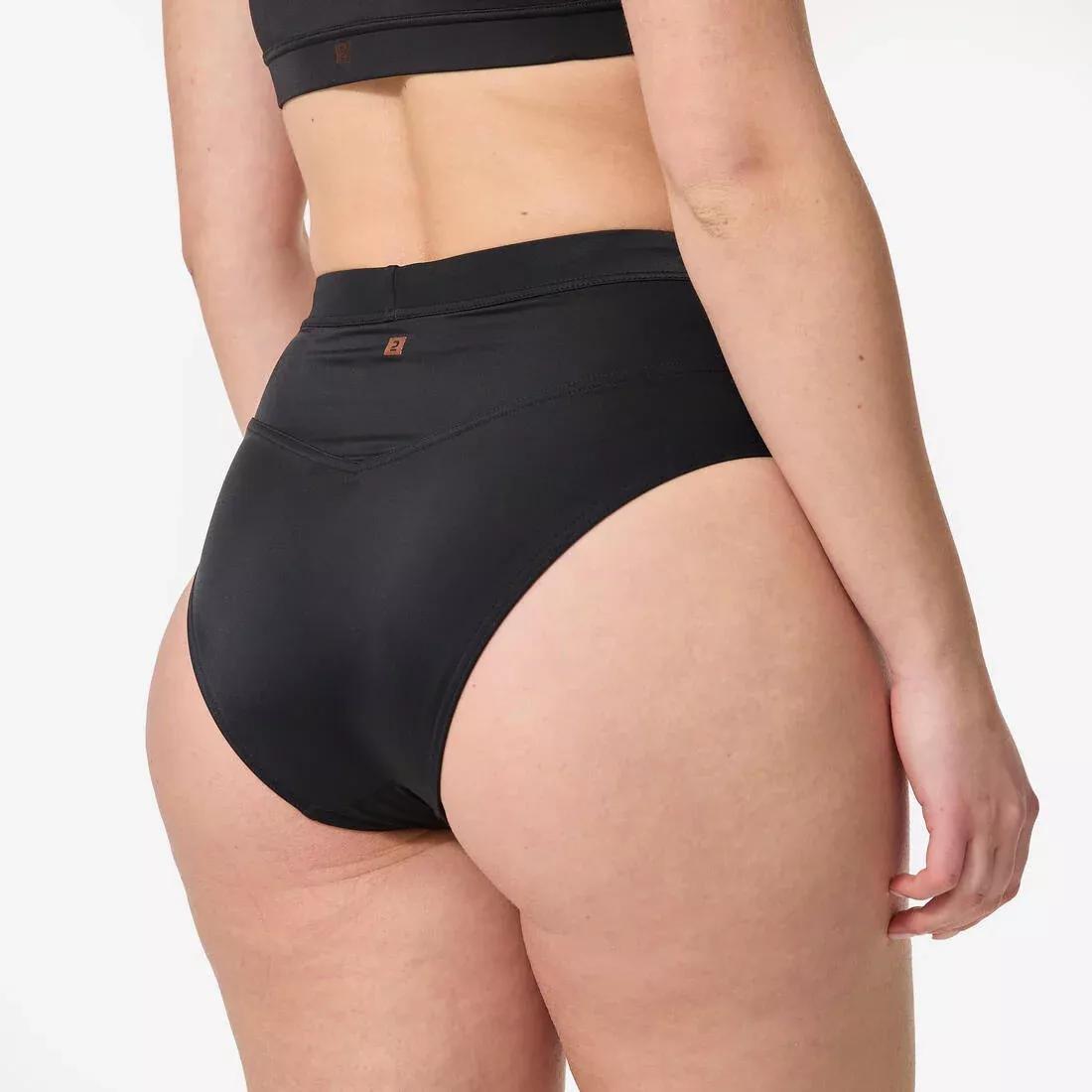 Women High-Waisted Briefs Swimsuit Bottoms, Black, No Color, large image number 4