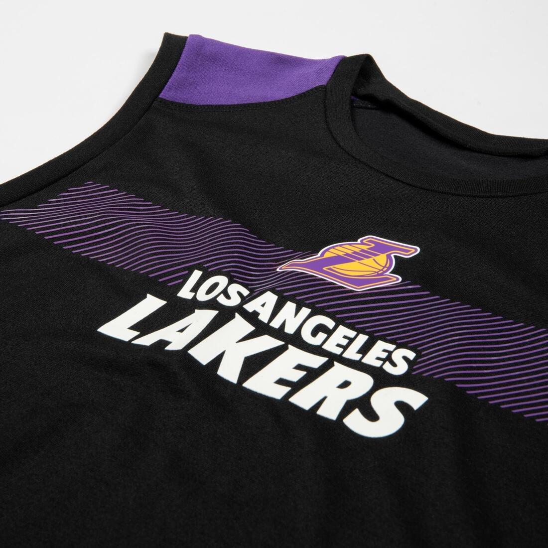 Kids Unisex Sleeveless Basketball Base Layer Jersey - UT500 - NBA Los Angeles Lakers, White, 5401_000, large image number 9