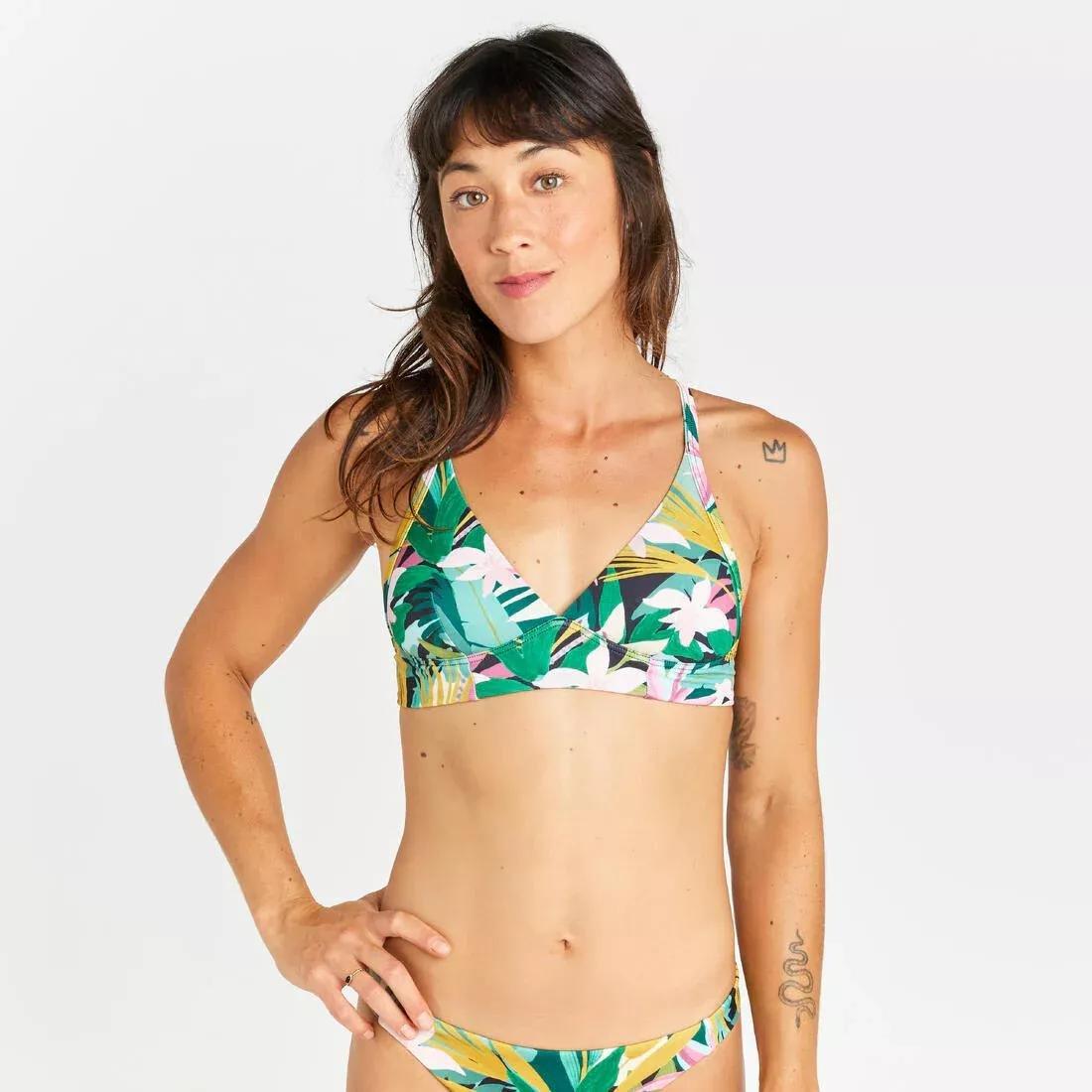 YELLOW Women's bralette bikini top - Bea tropical, , large image number 0