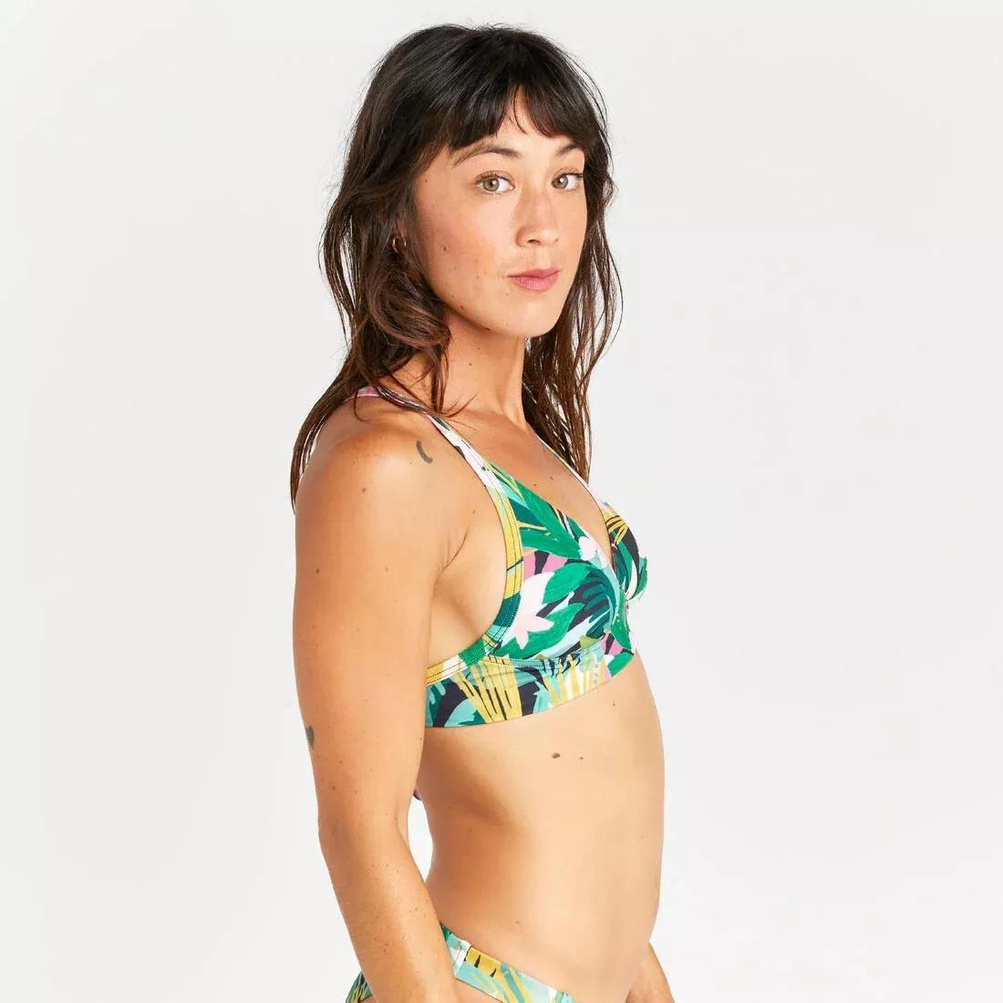 YELLOW Women's bralette bikini top - Bea tropical, , large image number 3