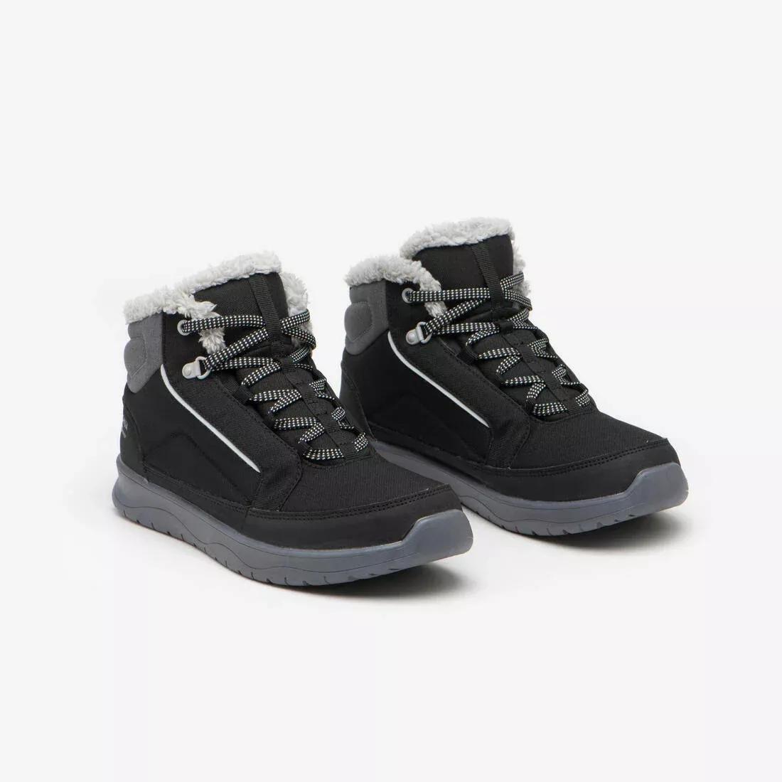 Women warm waterproof snow hiking boots - NH100 Mid, Black, No Color, medium