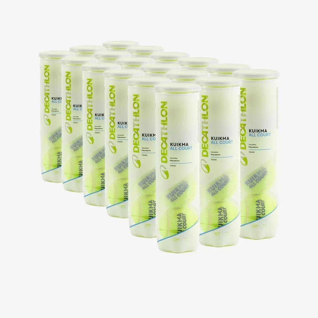 Versatile Training Tennis Ball All Court Pro 4-Pack X 18, Yellow, No Color, large image number 0