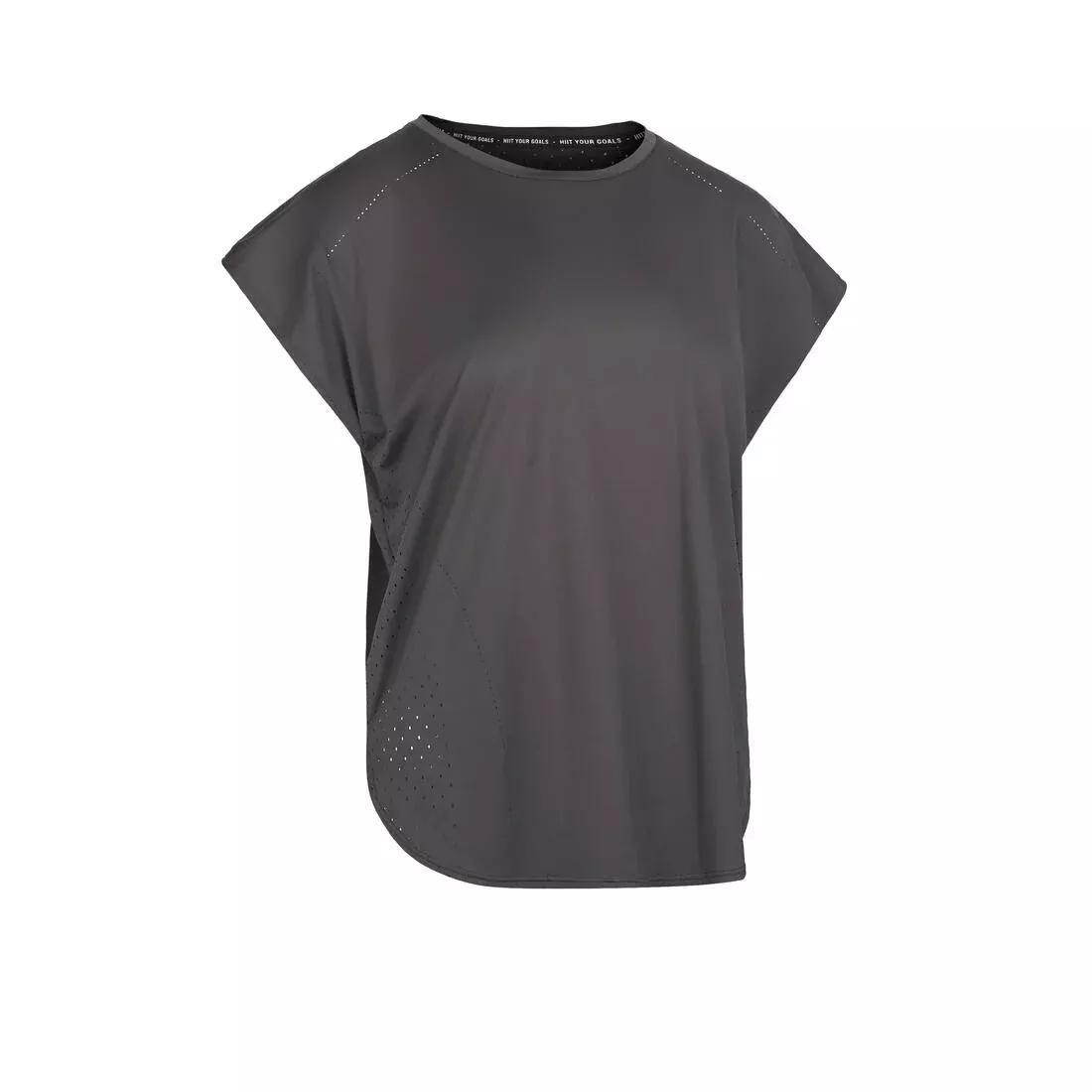 BLACK Women's Cardio Training Loose-Fit Laser Cut T-Shirt - Black, , large image number 8